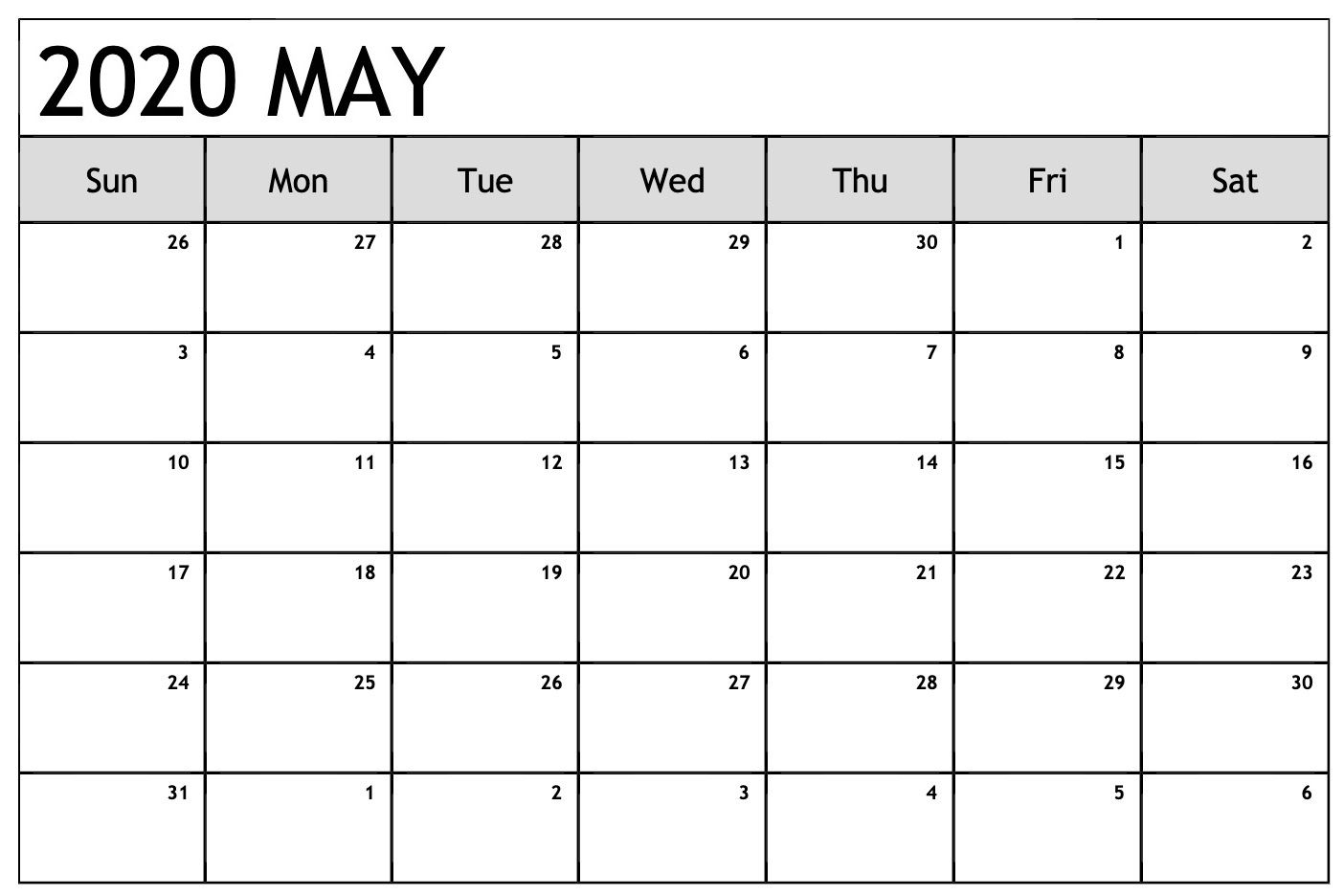 10 Best Editable May 2020 Calendar | Printable Calendar