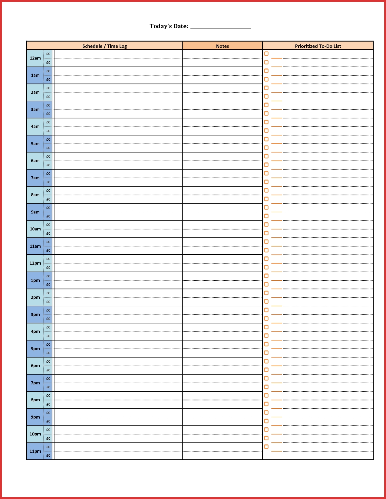 10+ New 24 Hour Daily Planners | Hourly Planner, Daily