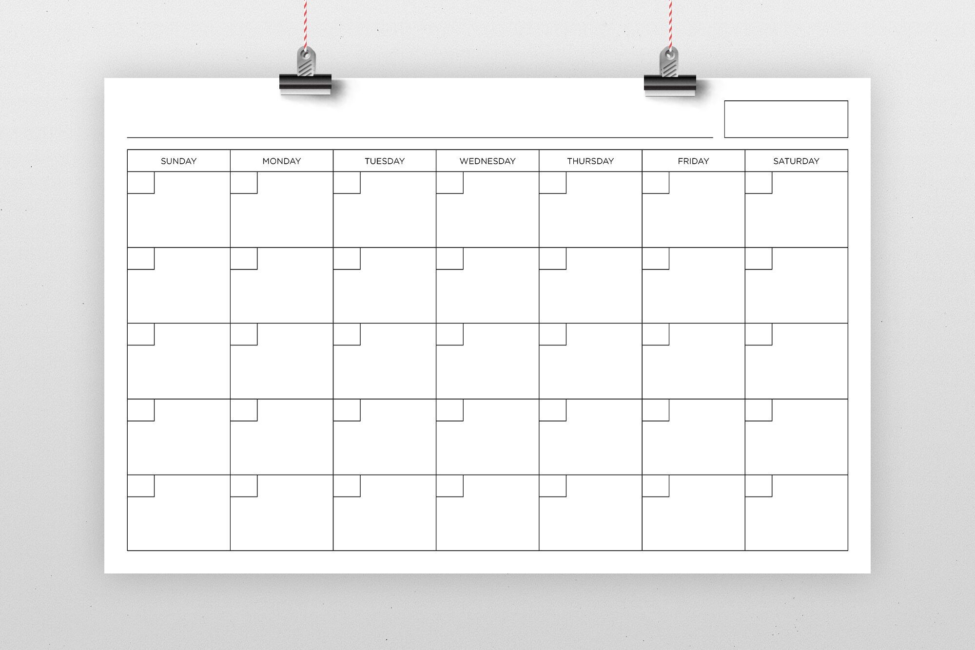 11X17 Inch Blank Calendar Page Template By Running With