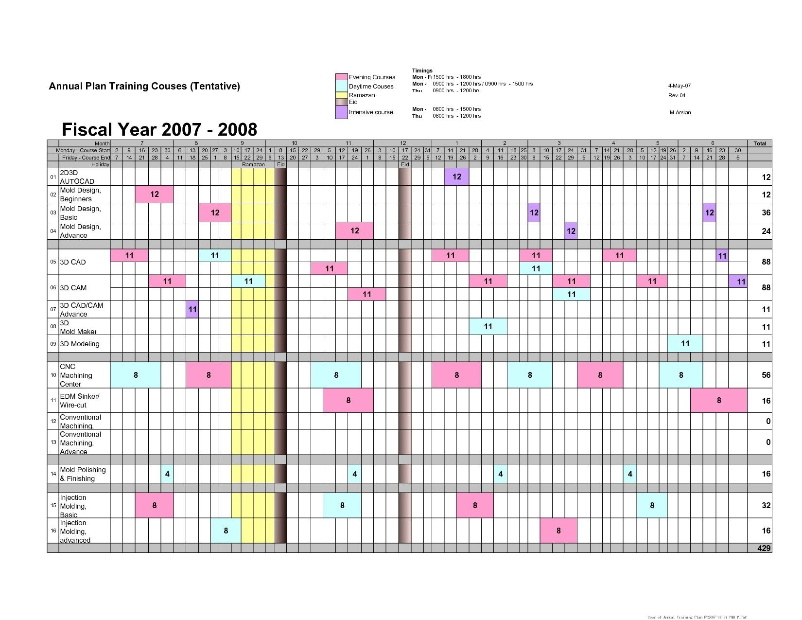 12 Month Training Calendar Template - Calendar Inspiration