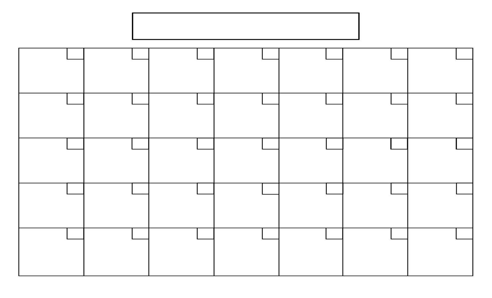 13 Large Blank Monthly Calendar Template Images - Printable