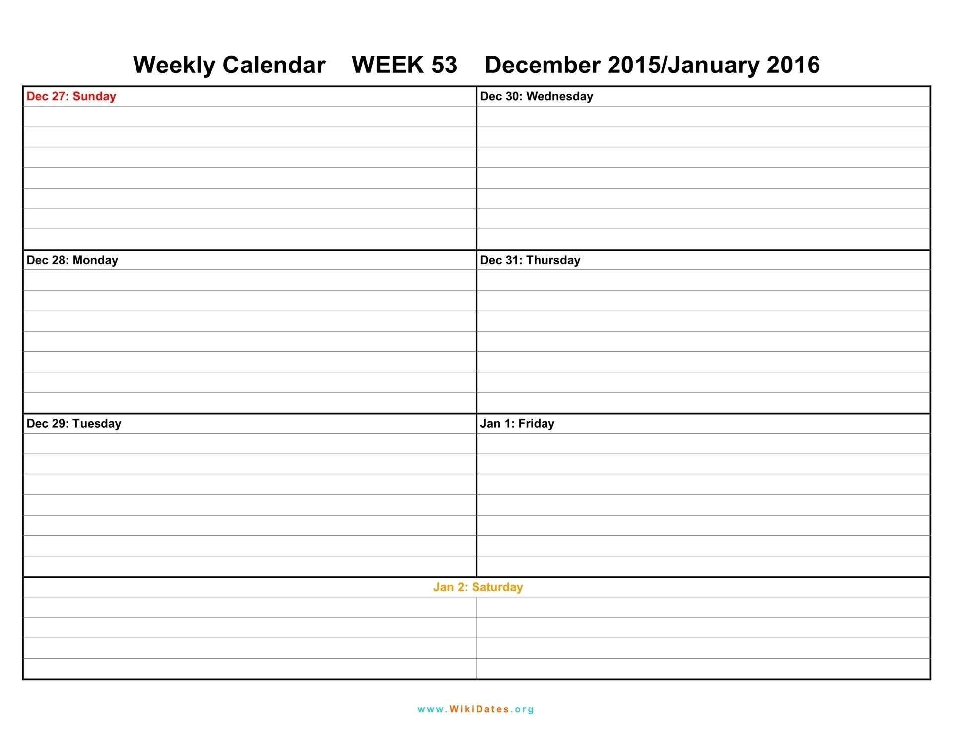 2 Week Calendar Template Excel | Free Calendar Template Example