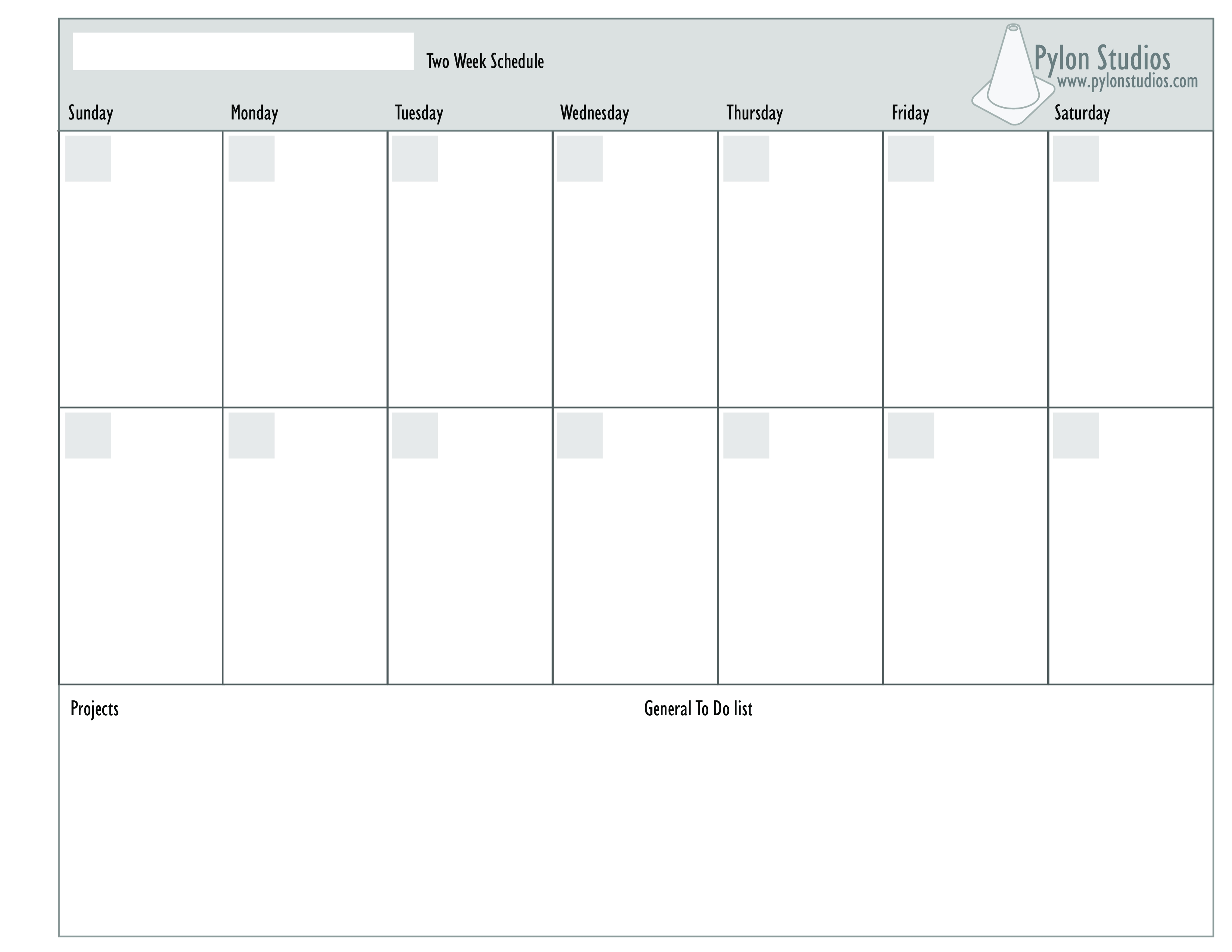 2 Week Calendar | Templates At Allbusinesstemplates