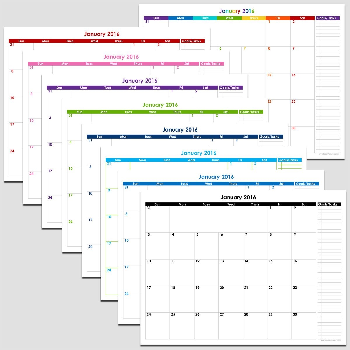 2015 &amp; 2020 - 72 Month Calendar With Tasks - 8 1/2&quot; X 11