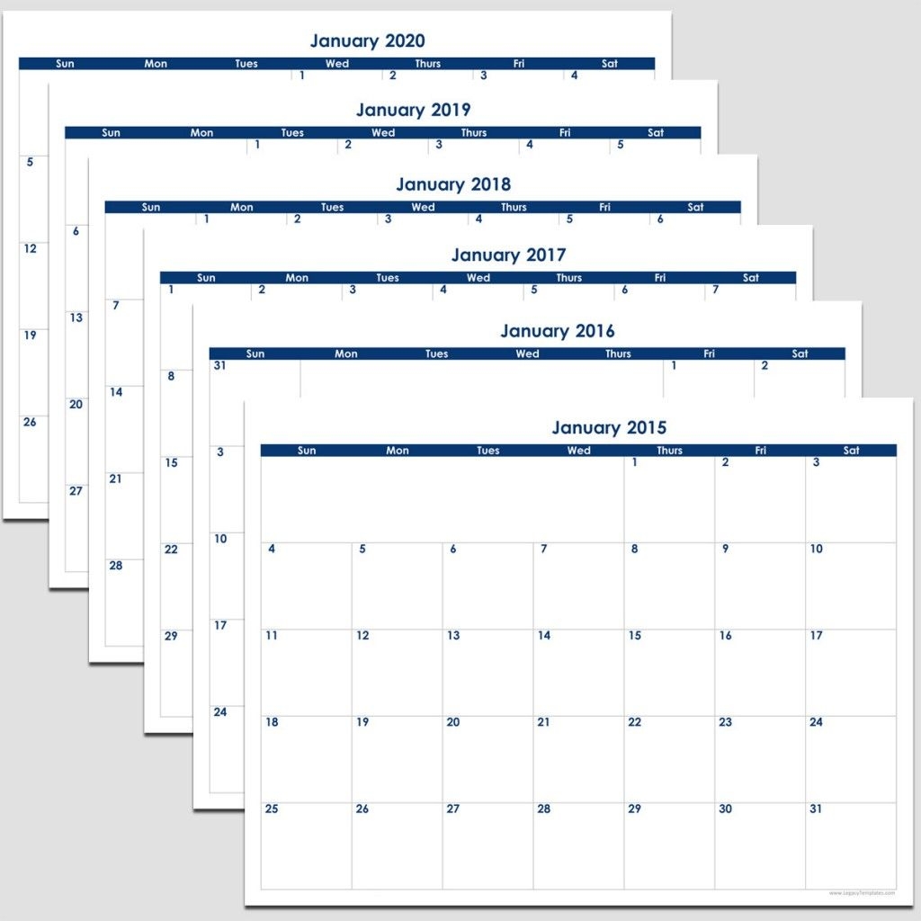 2015 To 2020 - 72 Month Calendar - 8 1/2&quot; X 11&quot; | Legacy