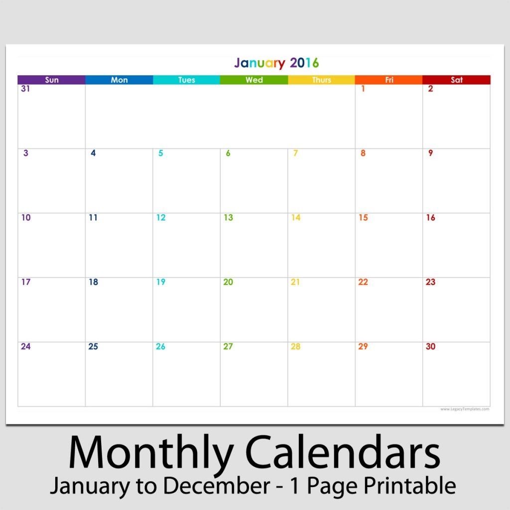 The 8 1/2 X 11 Blank Calendar Pages Get Your Calendar Printable