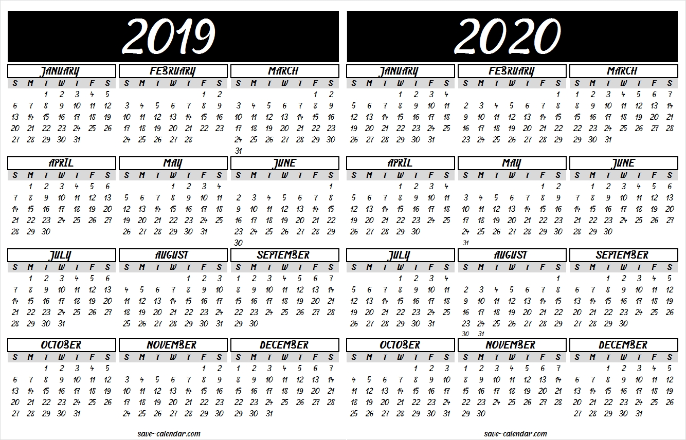 2019 2020 Calendar Printable Template | Calendar Printables