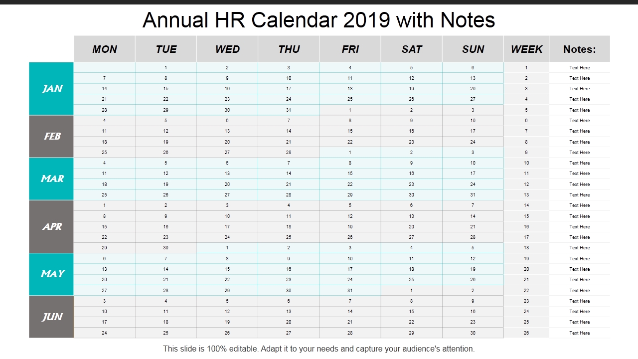 2019 Calendar Template: 13 Powerpoint Calendar Templates