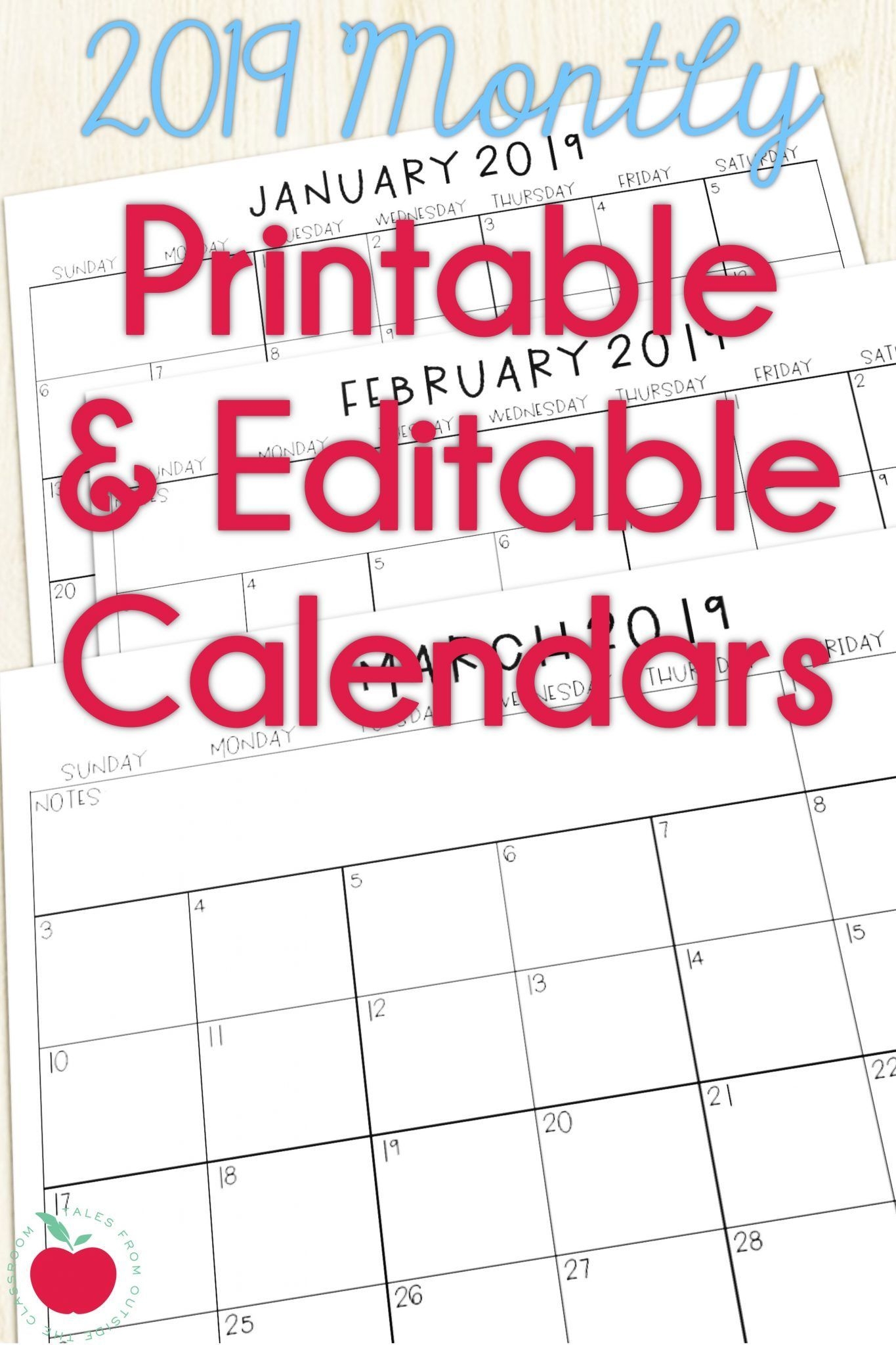 2019 Calendars For The Classroom | Classroom Calendar