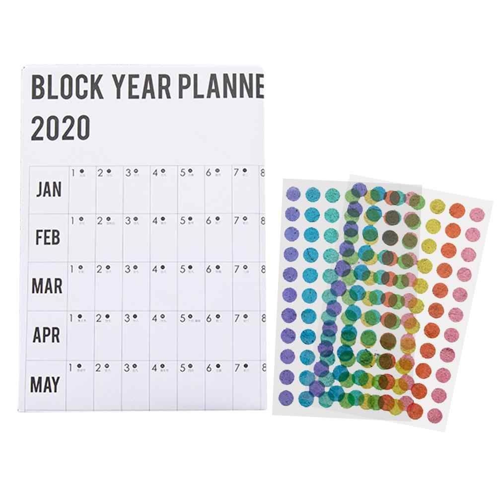 2020 Annual Plan Year Round Plan 365 Days Sticker Habits Develop Schedule  Reminder Countdown Note Calendar Table