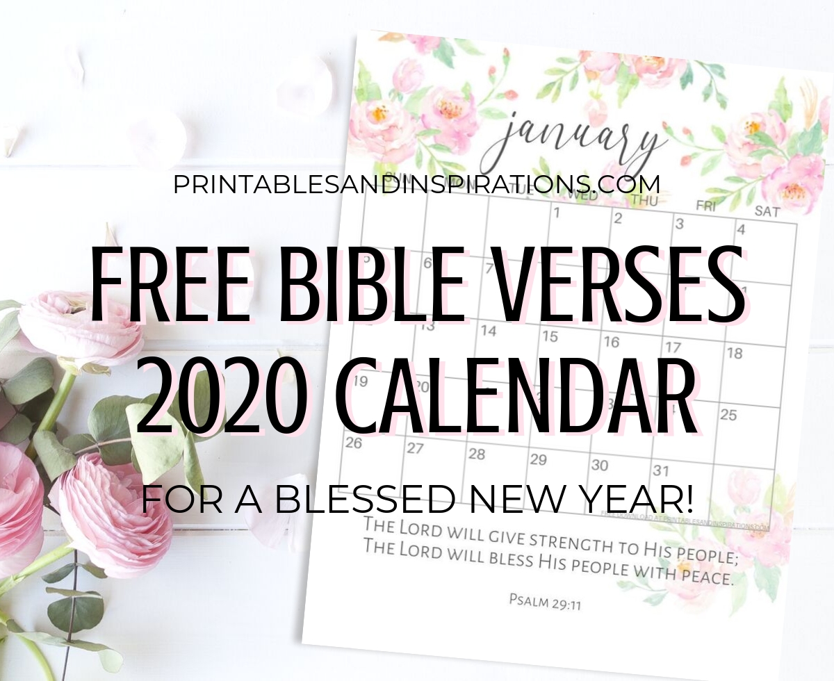 2020 Bible Verse Calendar Free Printable! - Printables And