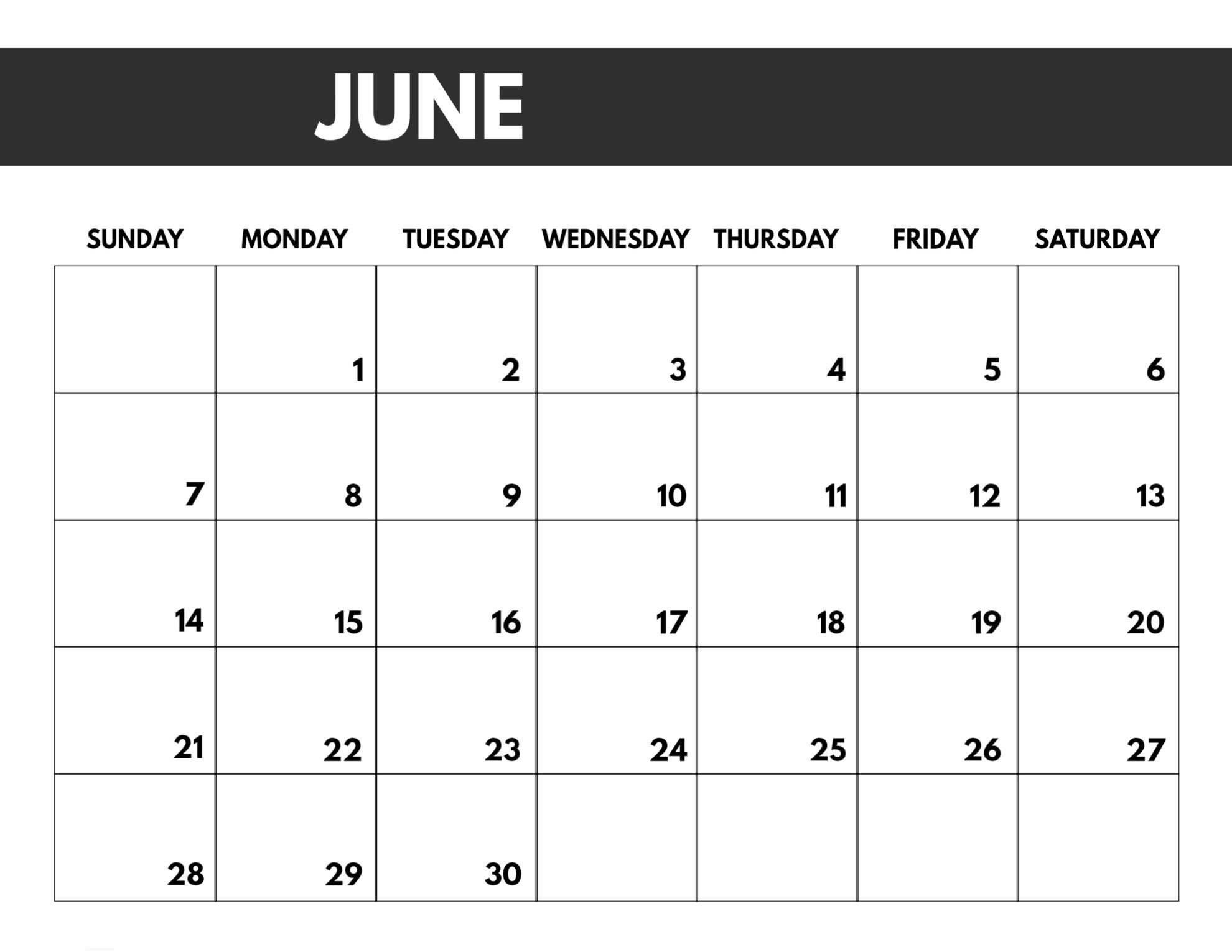 2020 Free Monthly Calendar Template - Paper Trail Design