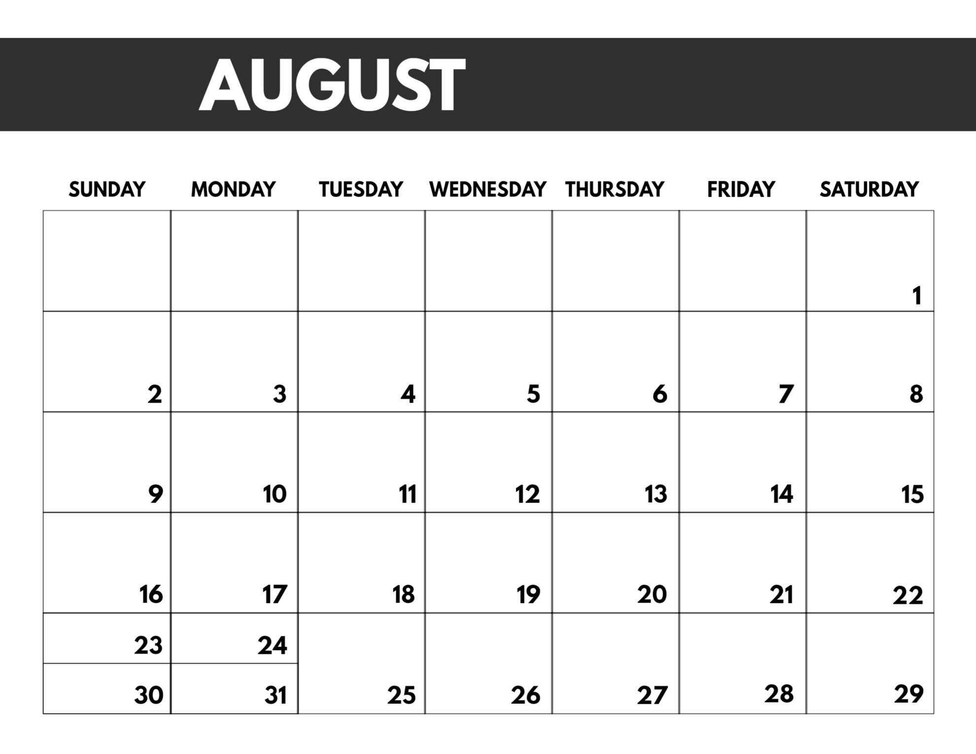 2020 Free Monthly Calendar Template - Paper Trail Design