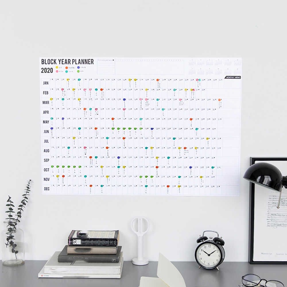 2020 Plan Table Wall Calendar 365 Days Payment Custom Habits Development  Schedule Countdown Calendar