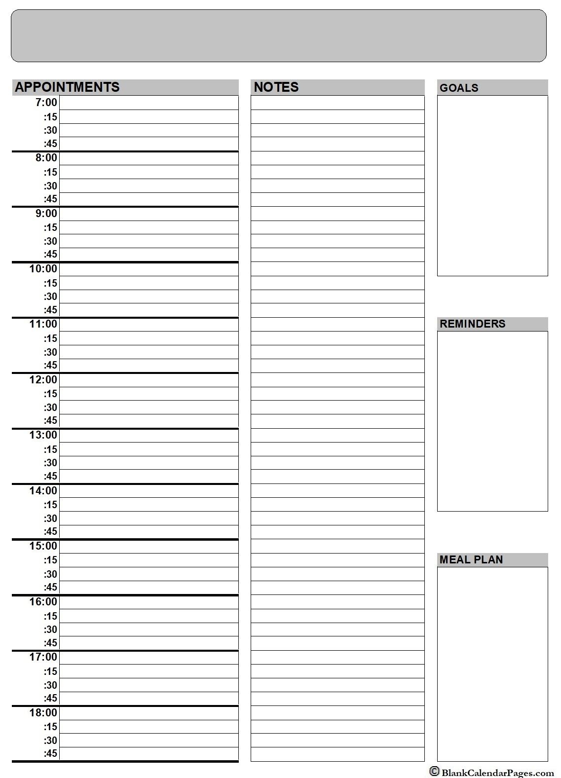 2020 Printable Daily Planner | Planner Templates