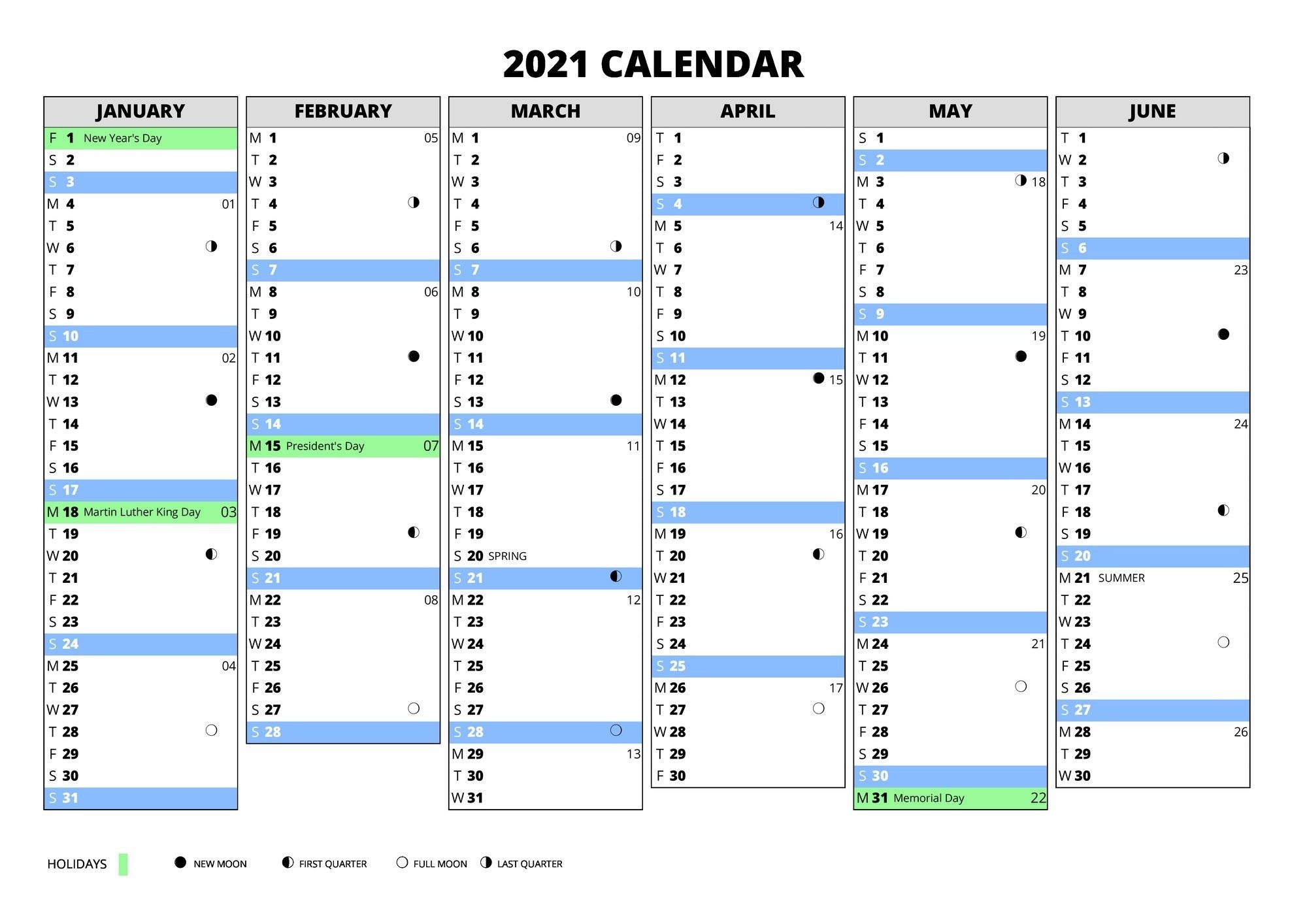 2021 Calendar With Week Numbers Free 365 Days | Calendar Shelter