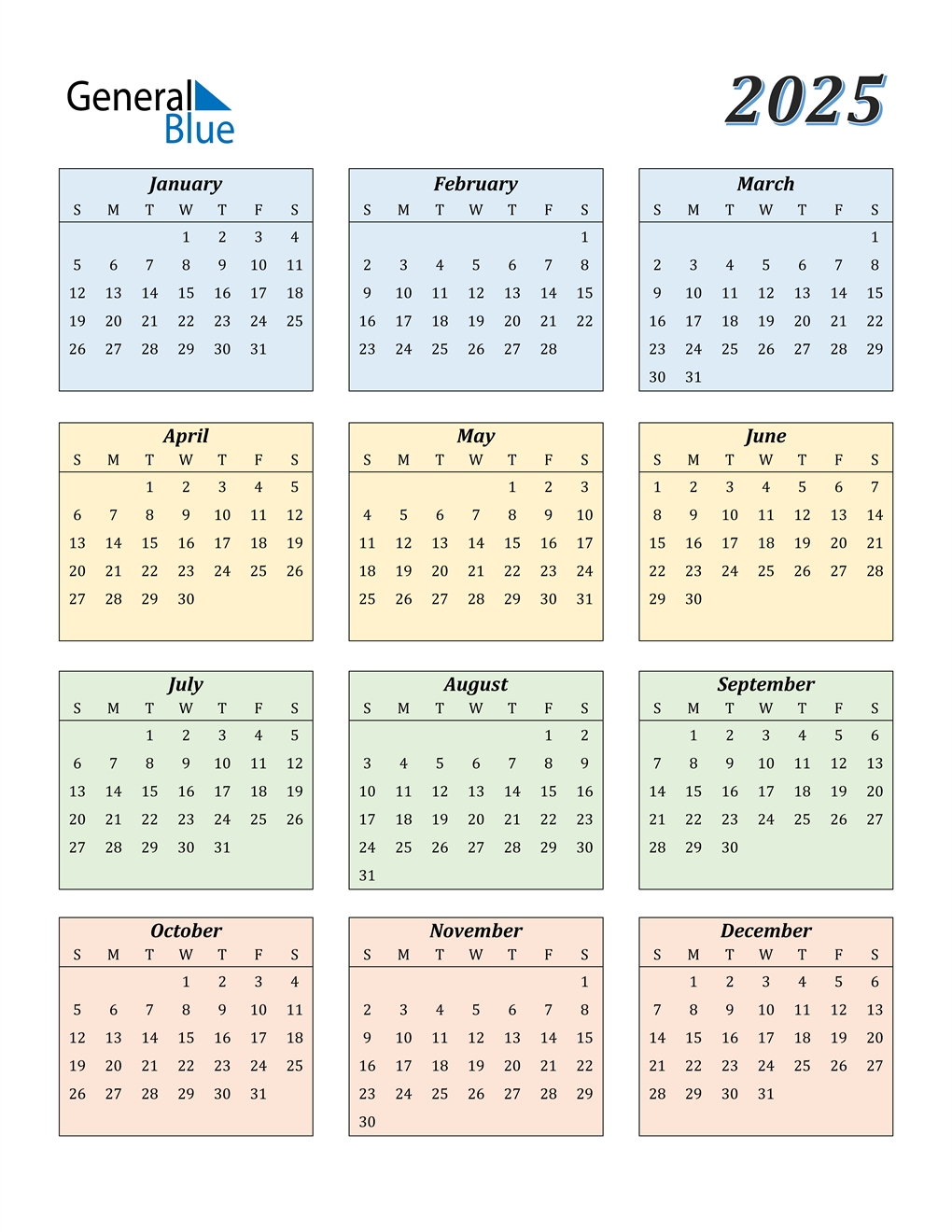 2025 Calendar (Pdf, Word, Excel)