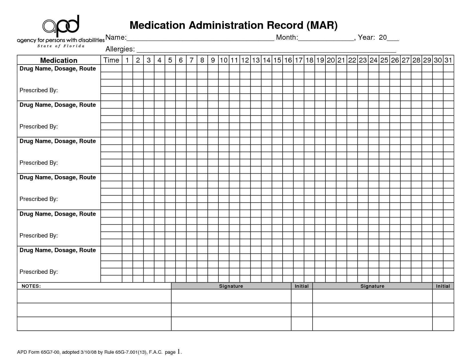 27 Images Of Blank Medication Log Form Template | Leseriail