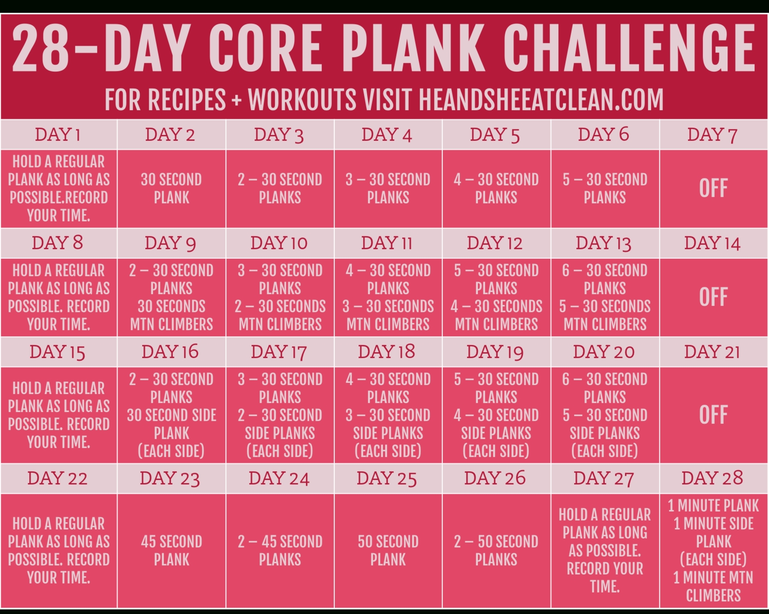 How to 30 Day Plank Challenge Calendar Printable - Get Your Calendar ...