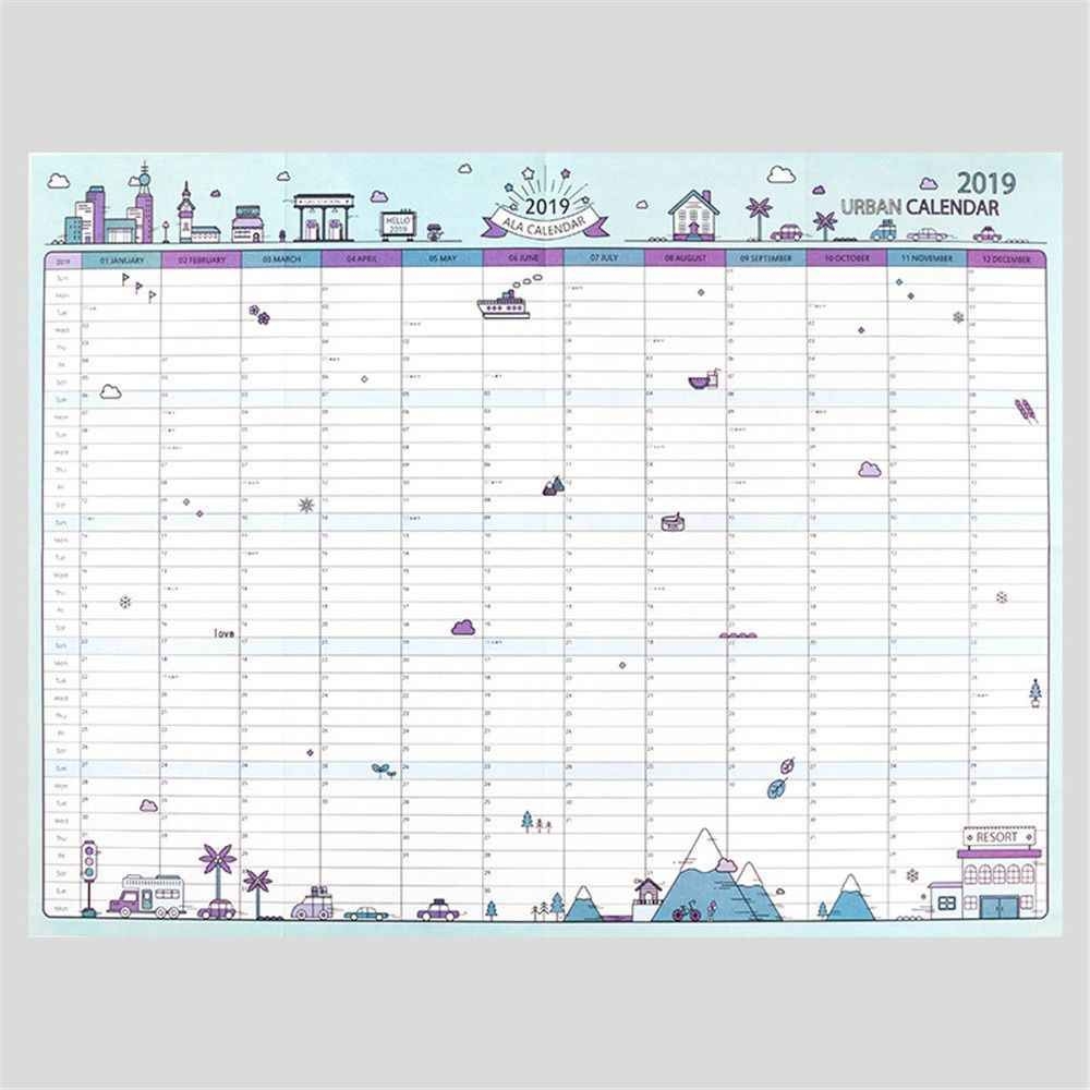 2Pcs 2019 Wall Calendars 365 Day Countdown Learning Schedule Periodic  Planner Agenda Organizer For Kids Study Kawaii Stationary