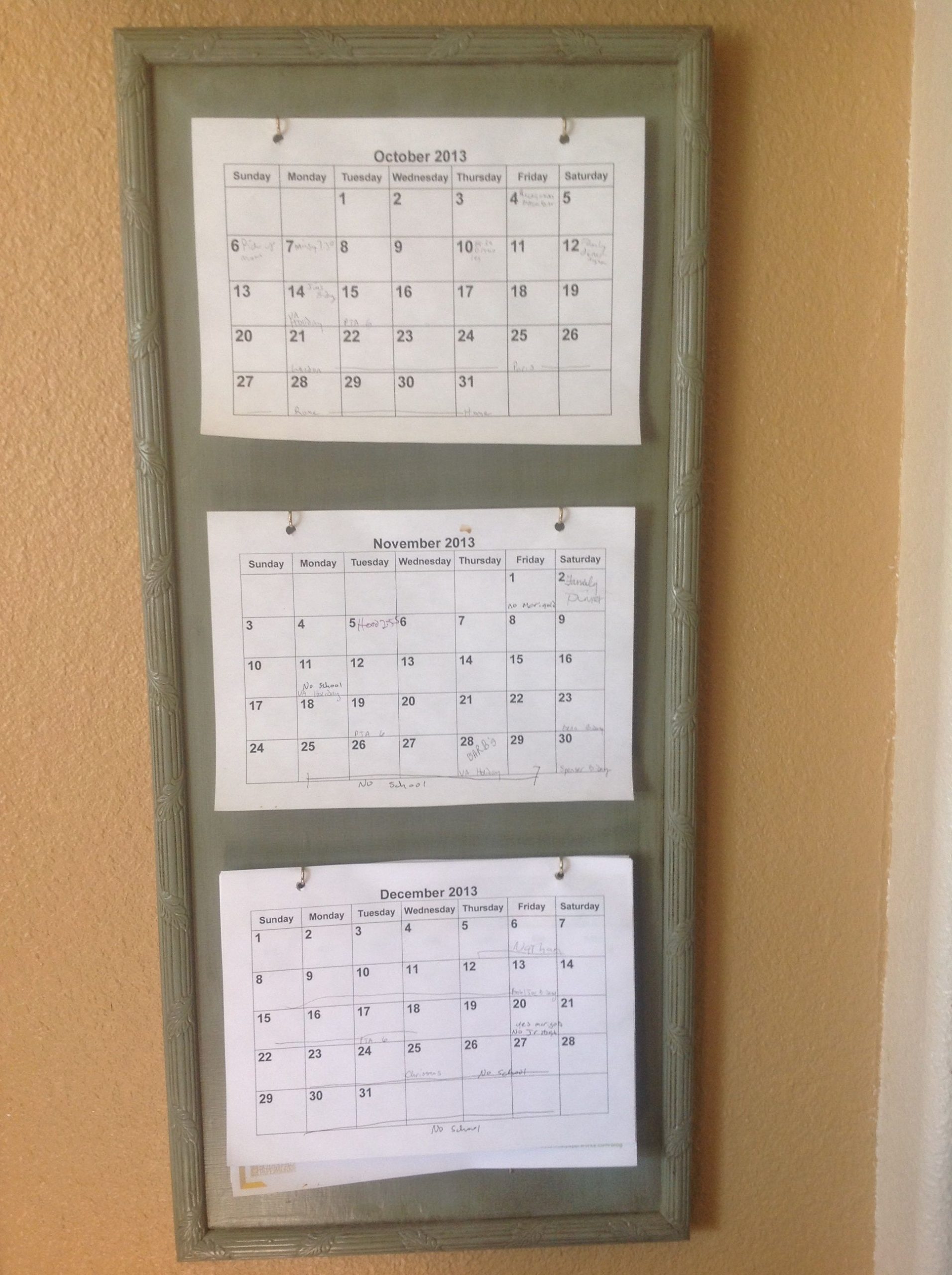 3 Month Calendar Holder Diy - Great For Planning And
