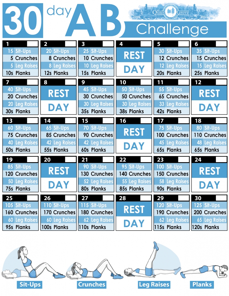 Perfect 30 Day Plank Challenge Printable Pdf Get Your Calendar Printable