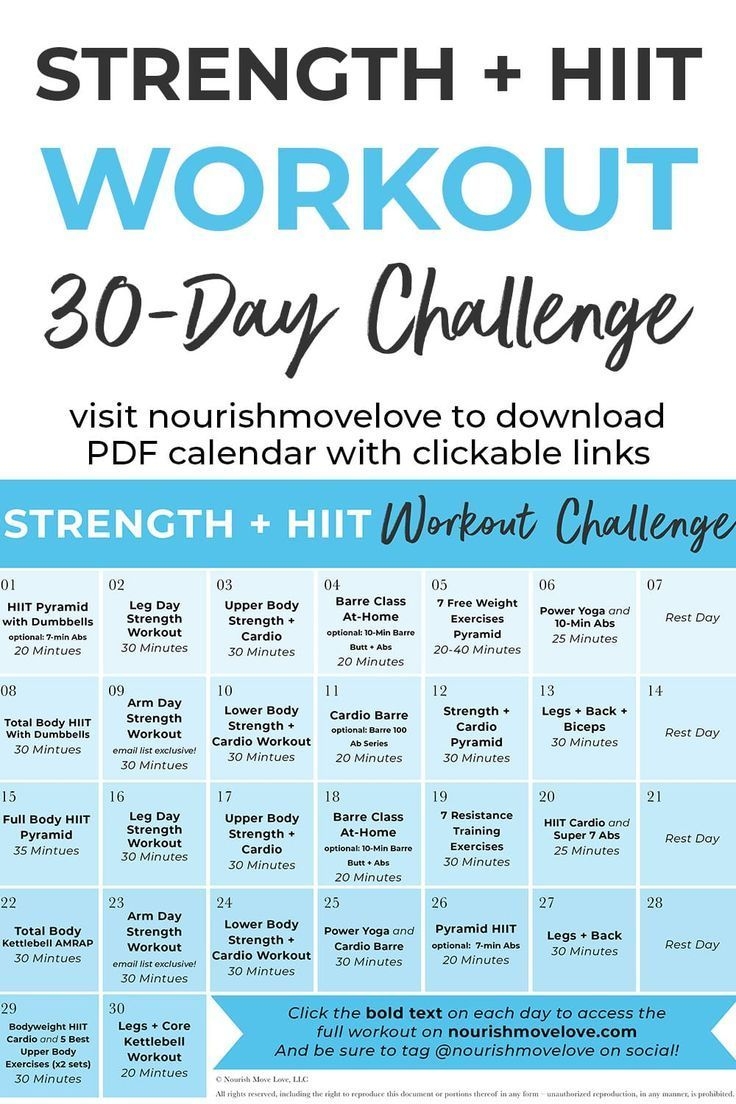 30-Day Advanced Strength + Hiit Workout Plan | 30 Day