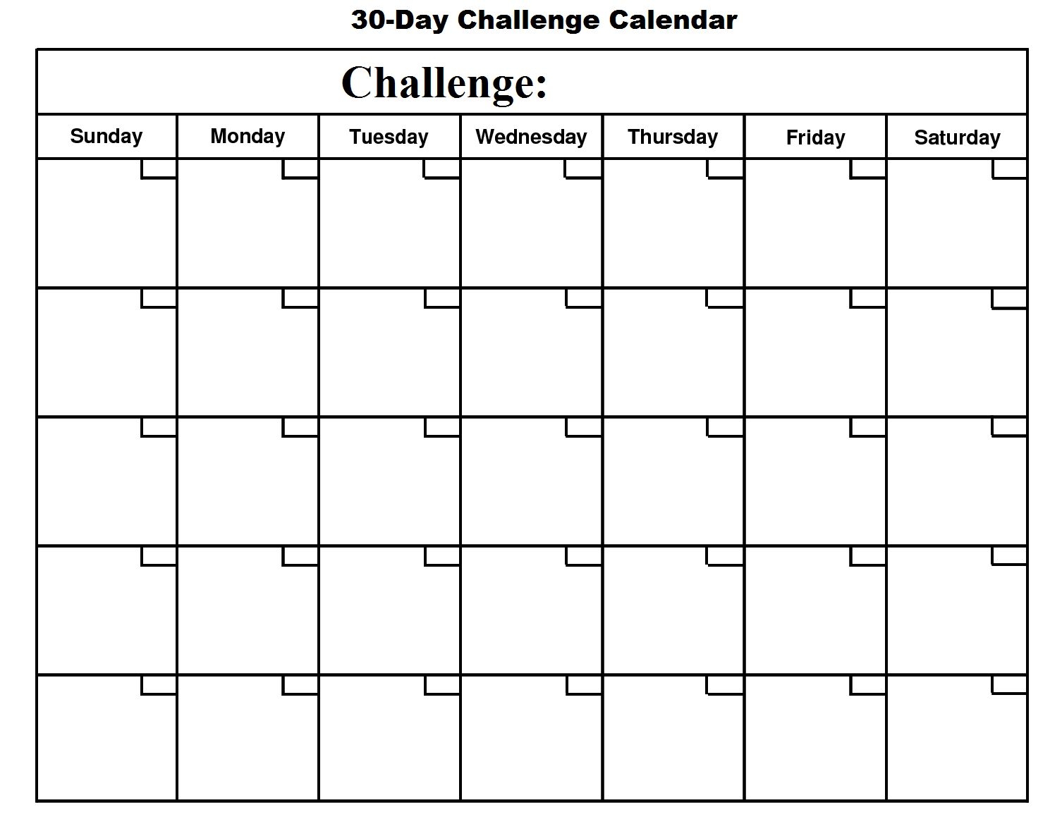 30 Day Calendar Template | Templates Free Printable