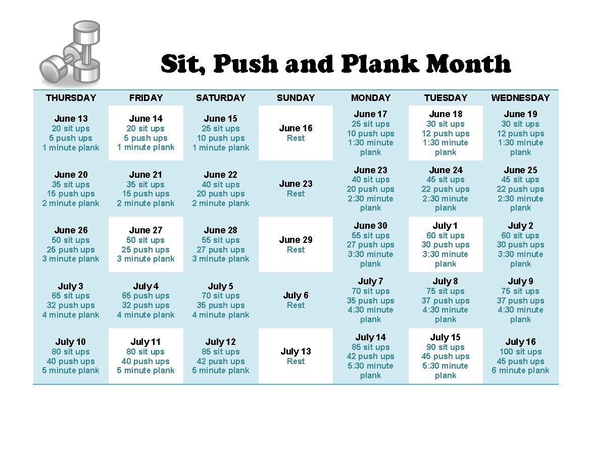 30-Day Plank Challenge |  30 Day Squat And Crunch