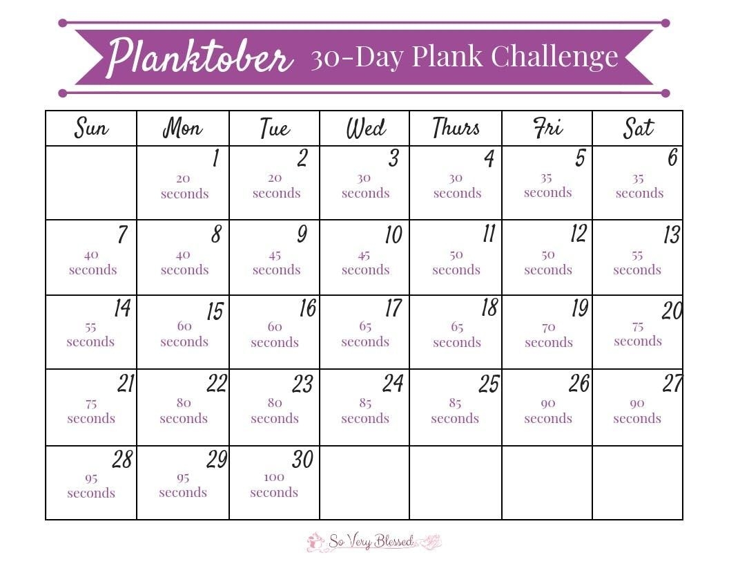 30-Day Plank Challenge For Beginners (With Images) | 30 Day