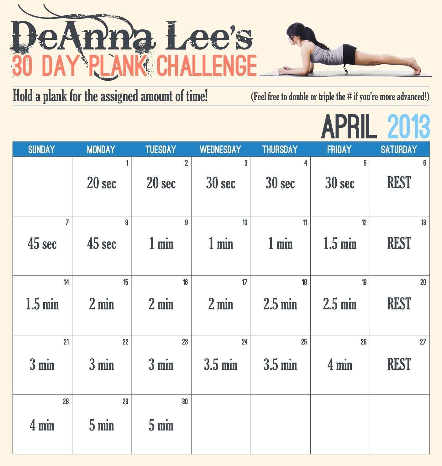 30 Day Plank Challenge. There Is Also A Free App For This