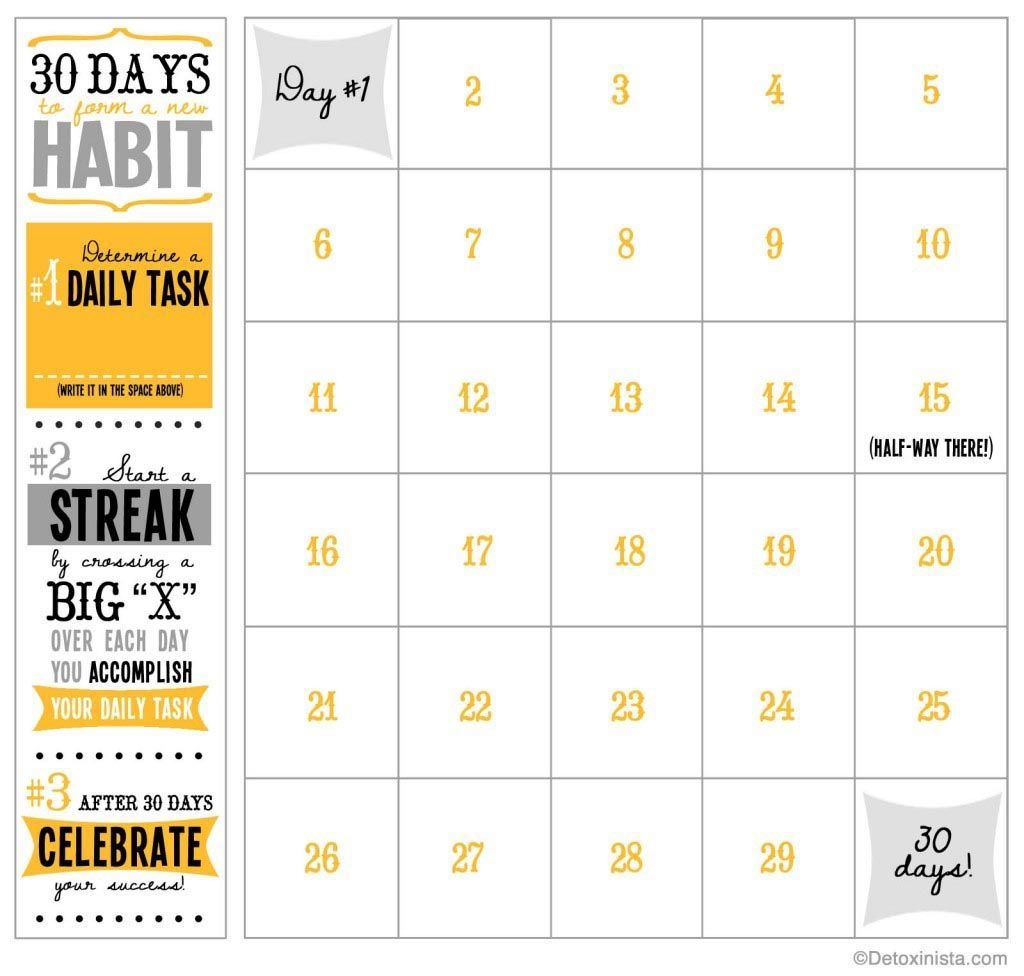 30-Day Printable Calendar (With Images) | Workout Calendar