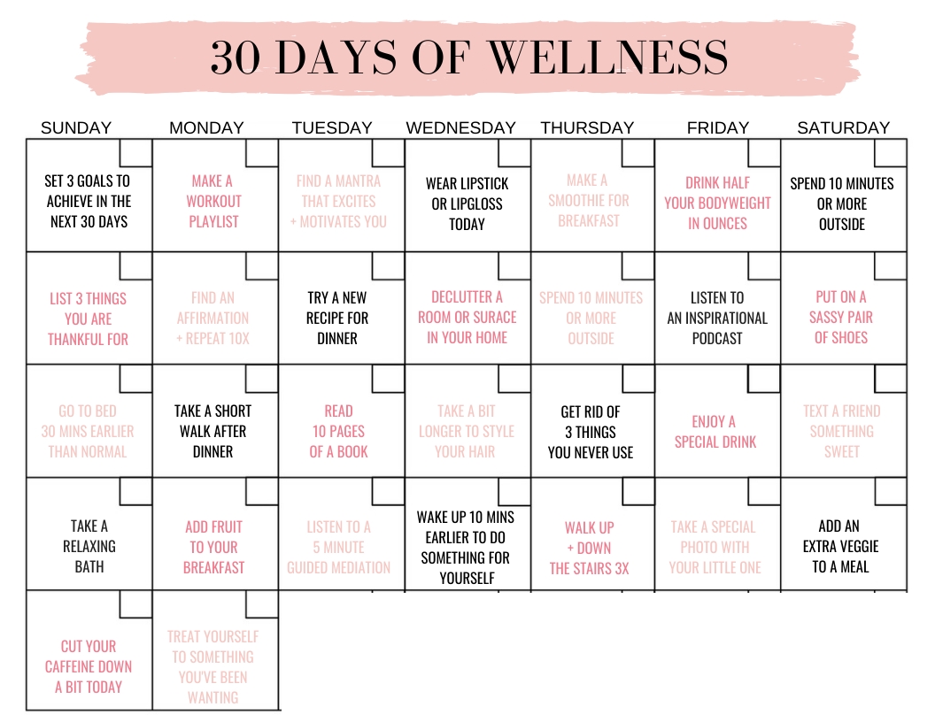 30 Days Of Wellness | Workout Accountability For Moms