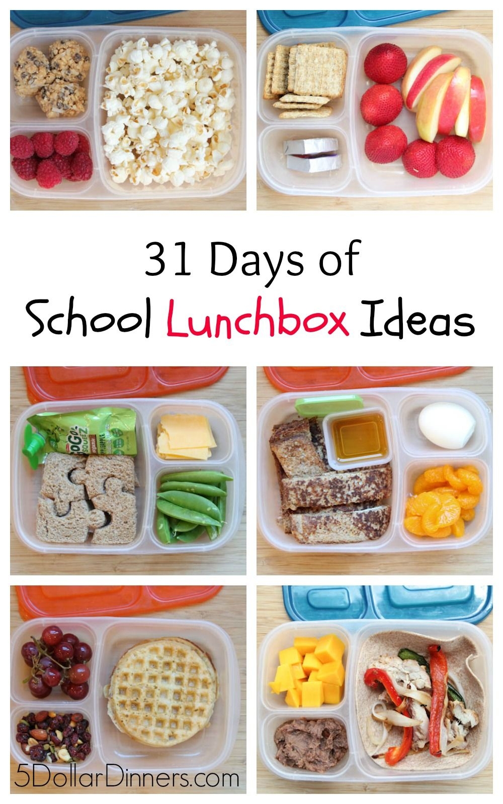 31 Days Of School Lunchbox Ideas - $5 Dinners | Recipes