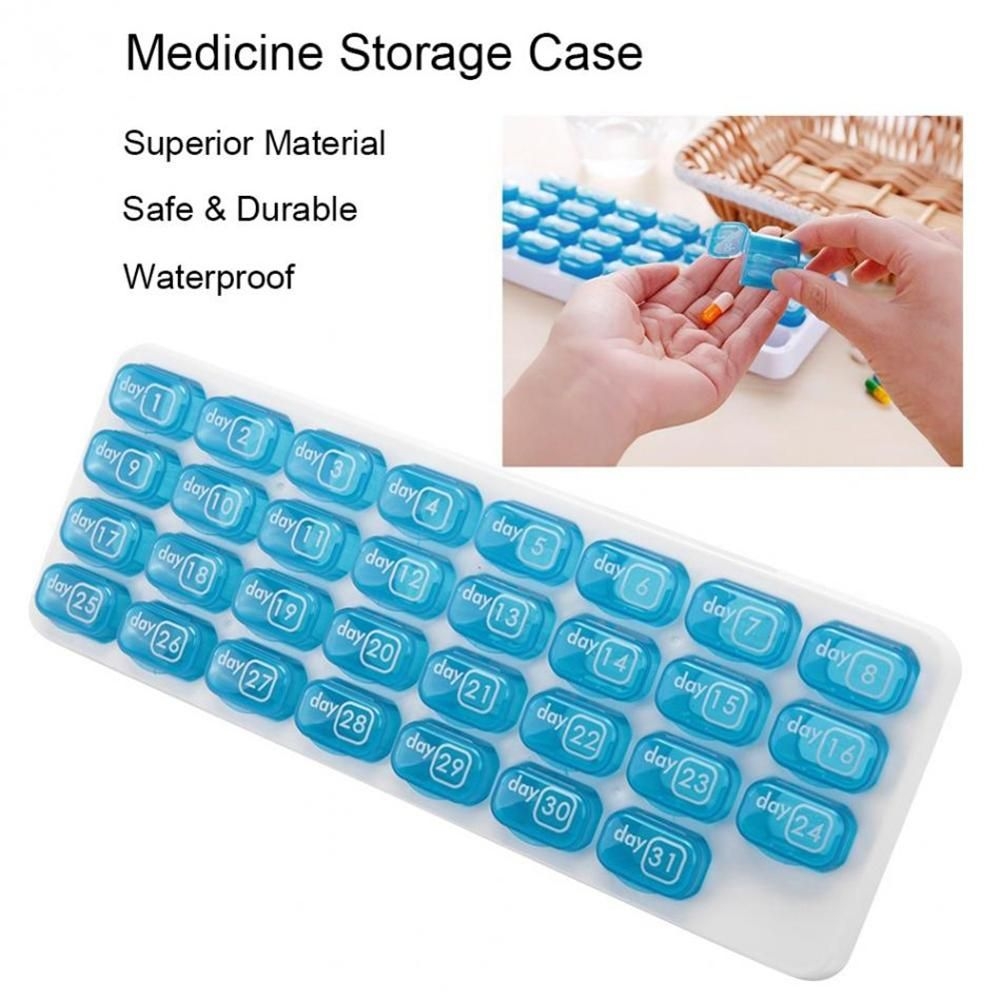 31-Days Outdoor Portable Pill Box Keyboard-Shaped Plastic Pill Box  Household Pill Case