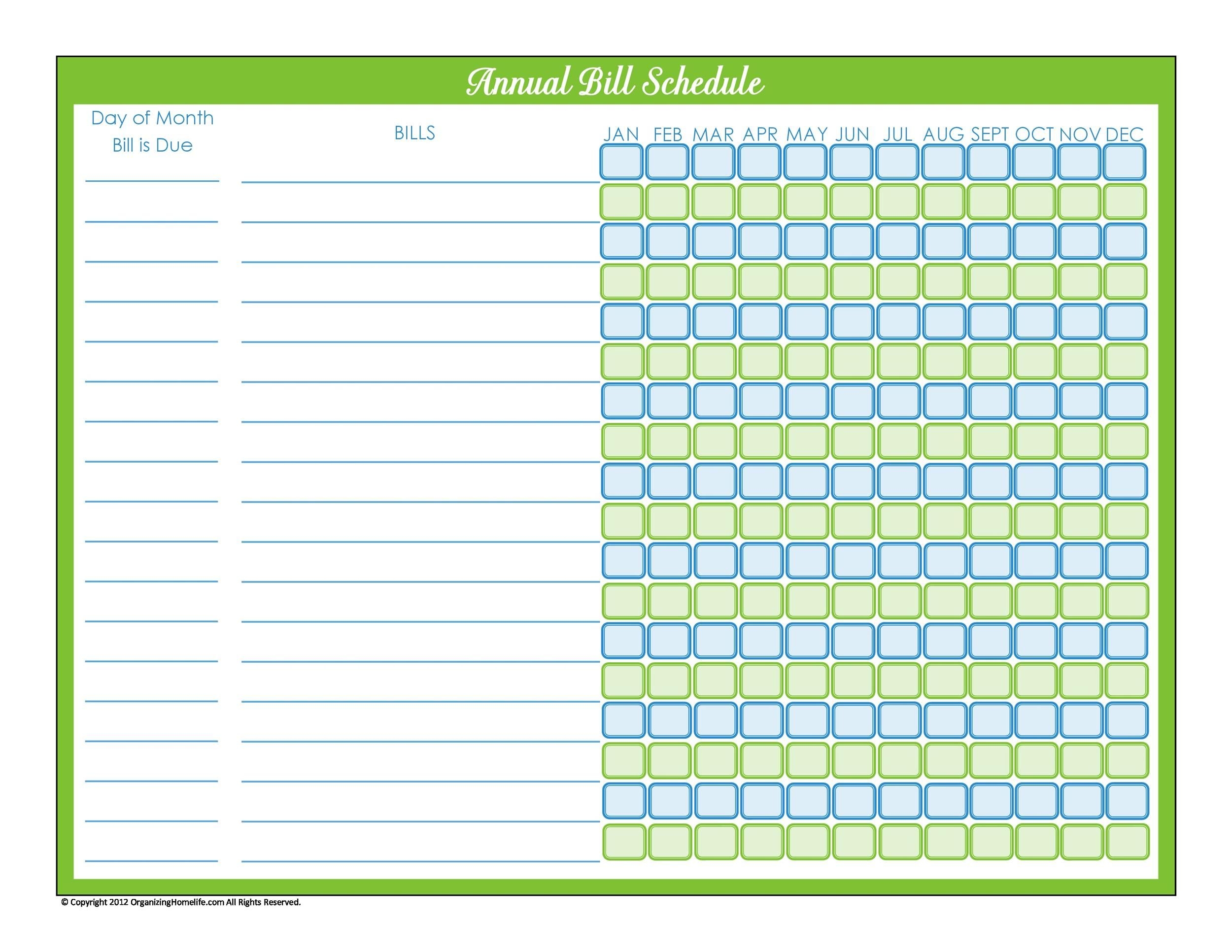 33 Free Bill Pay Checklists &amp; Bill Calendars (Pdf, Word &amp; Excel)