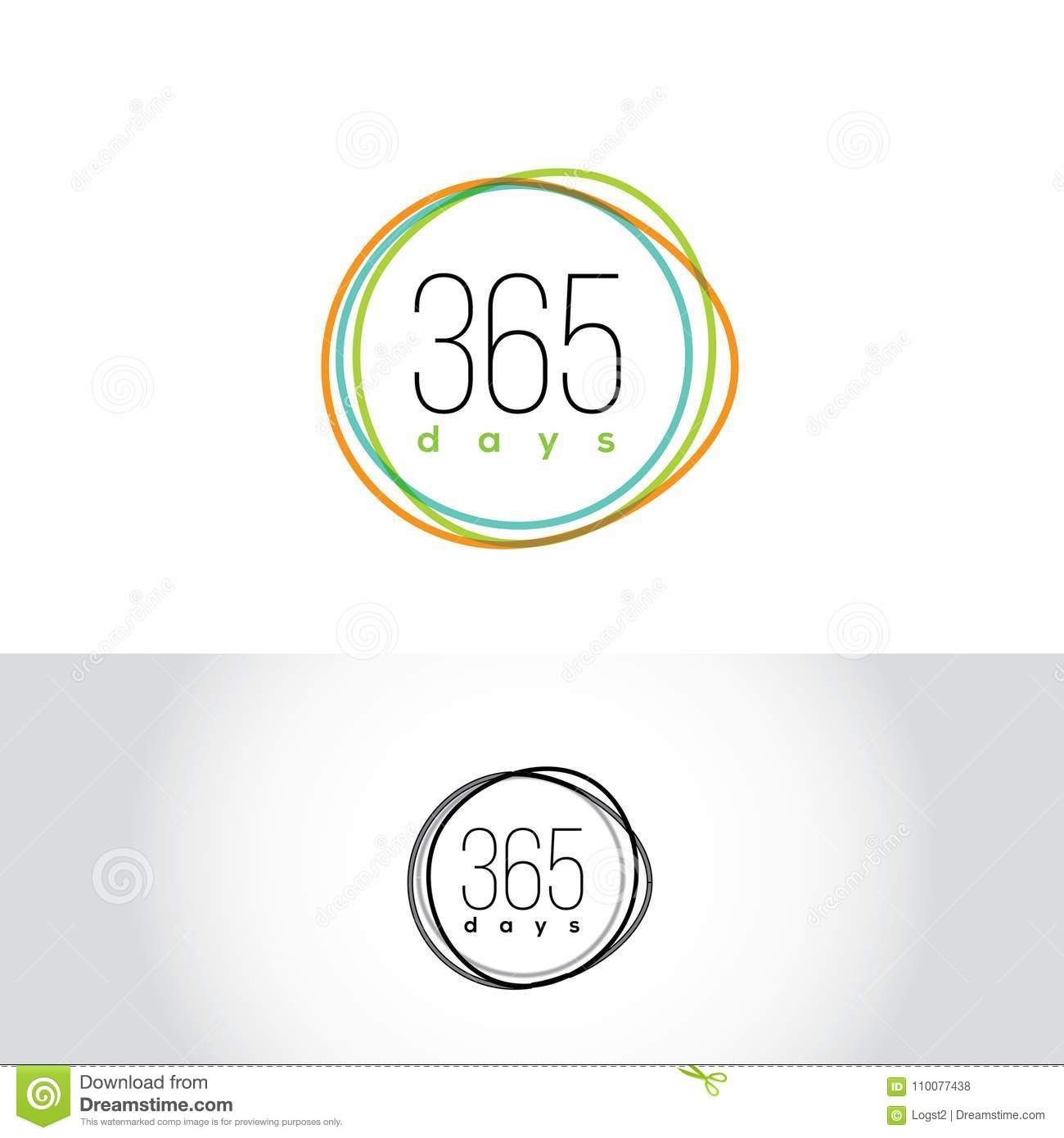 365 Days Vector Logo. Calendar Emblem.. Seasons Label Stock