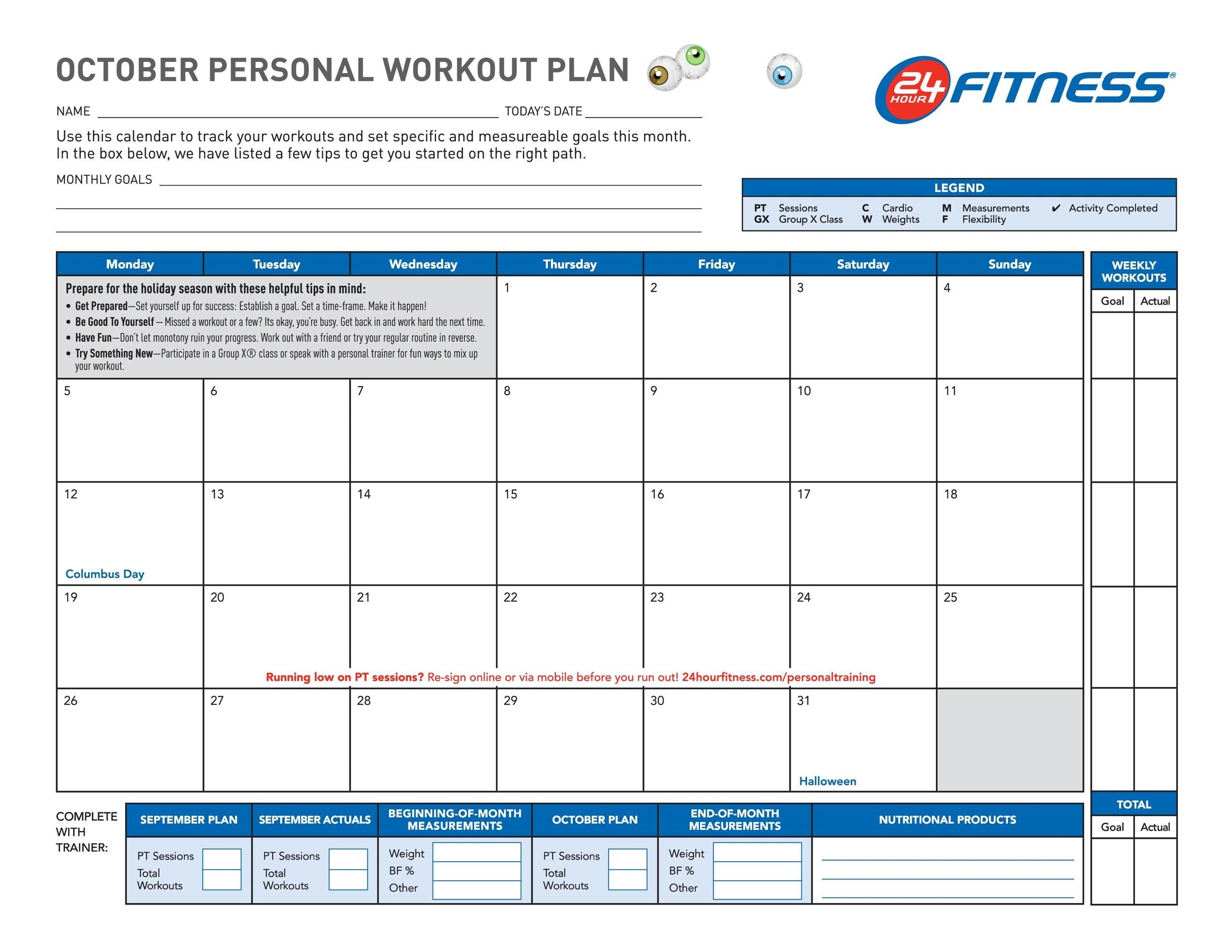 40+ Effective Workout Log &amp; Calendar Templates ᐅ Templatelab
