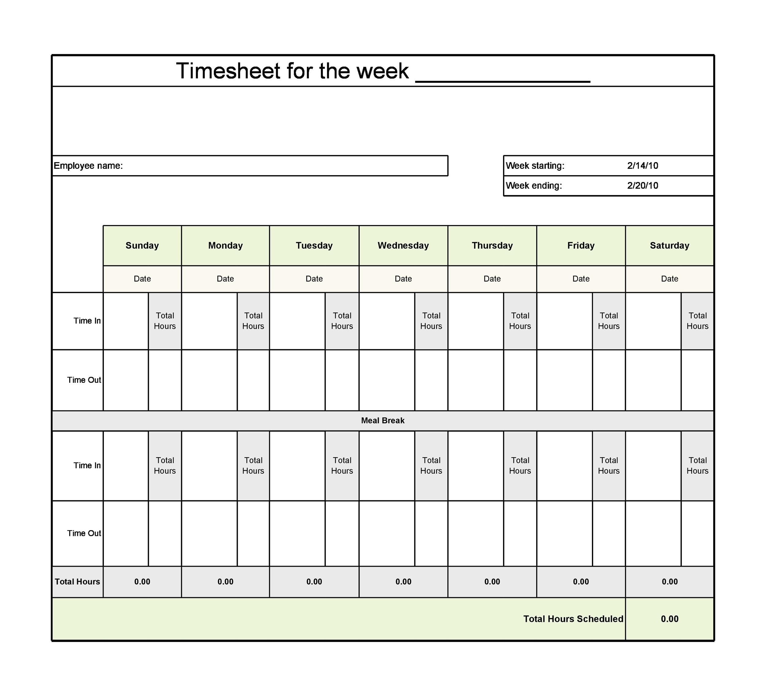 universal 2 week time sheet printable get your calendar