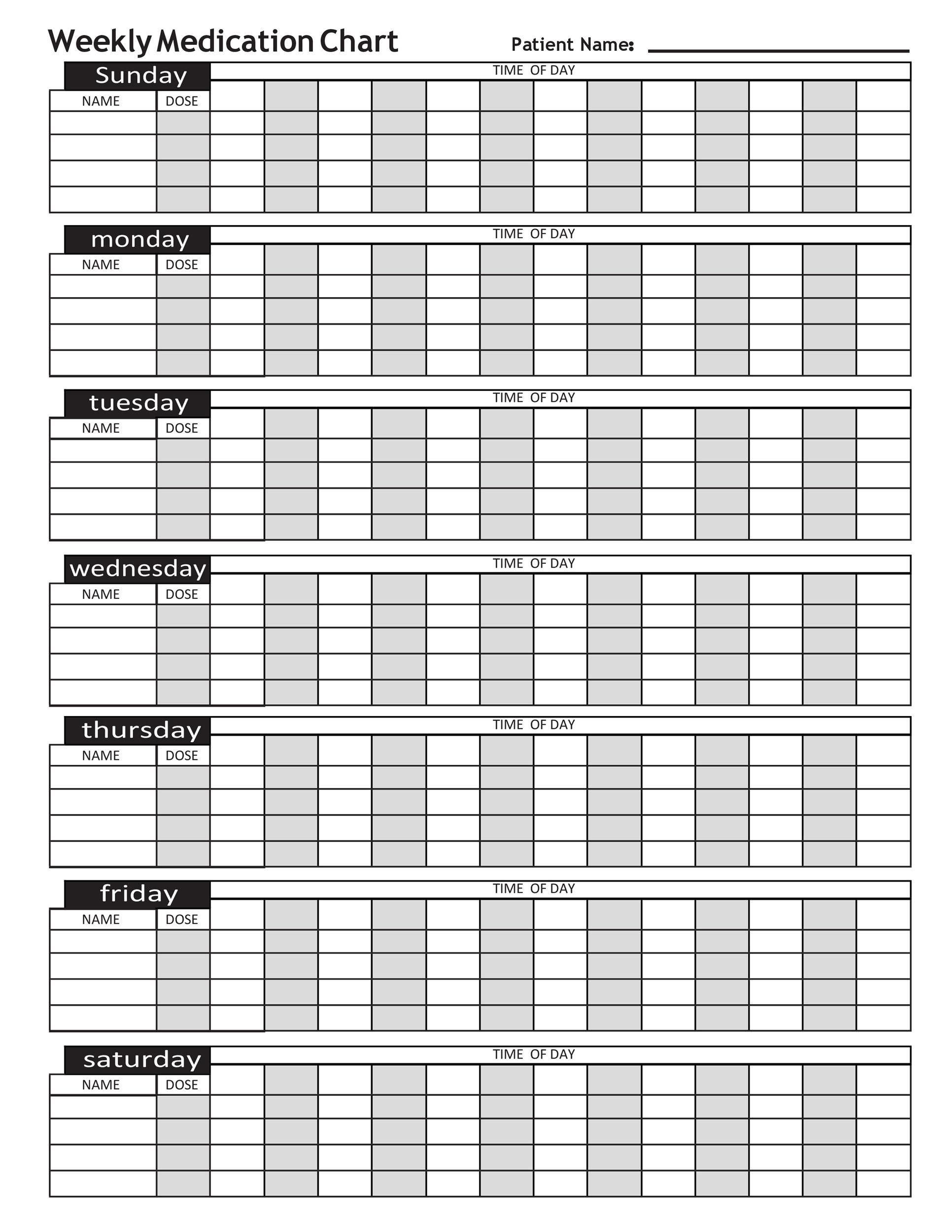 24 Hour Medication Schedule Template