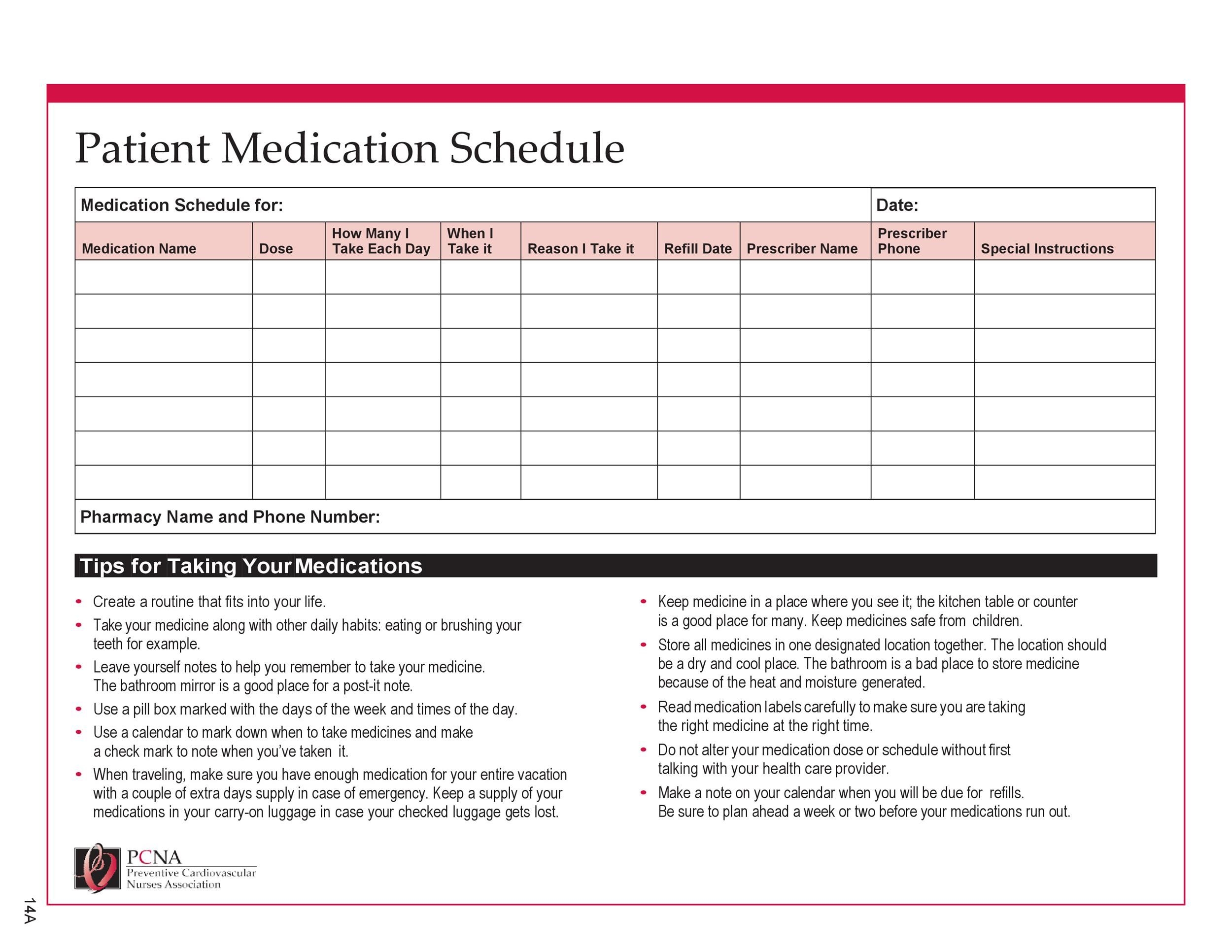 40 Great Medication Schedule Templates (+Medication Calendars)