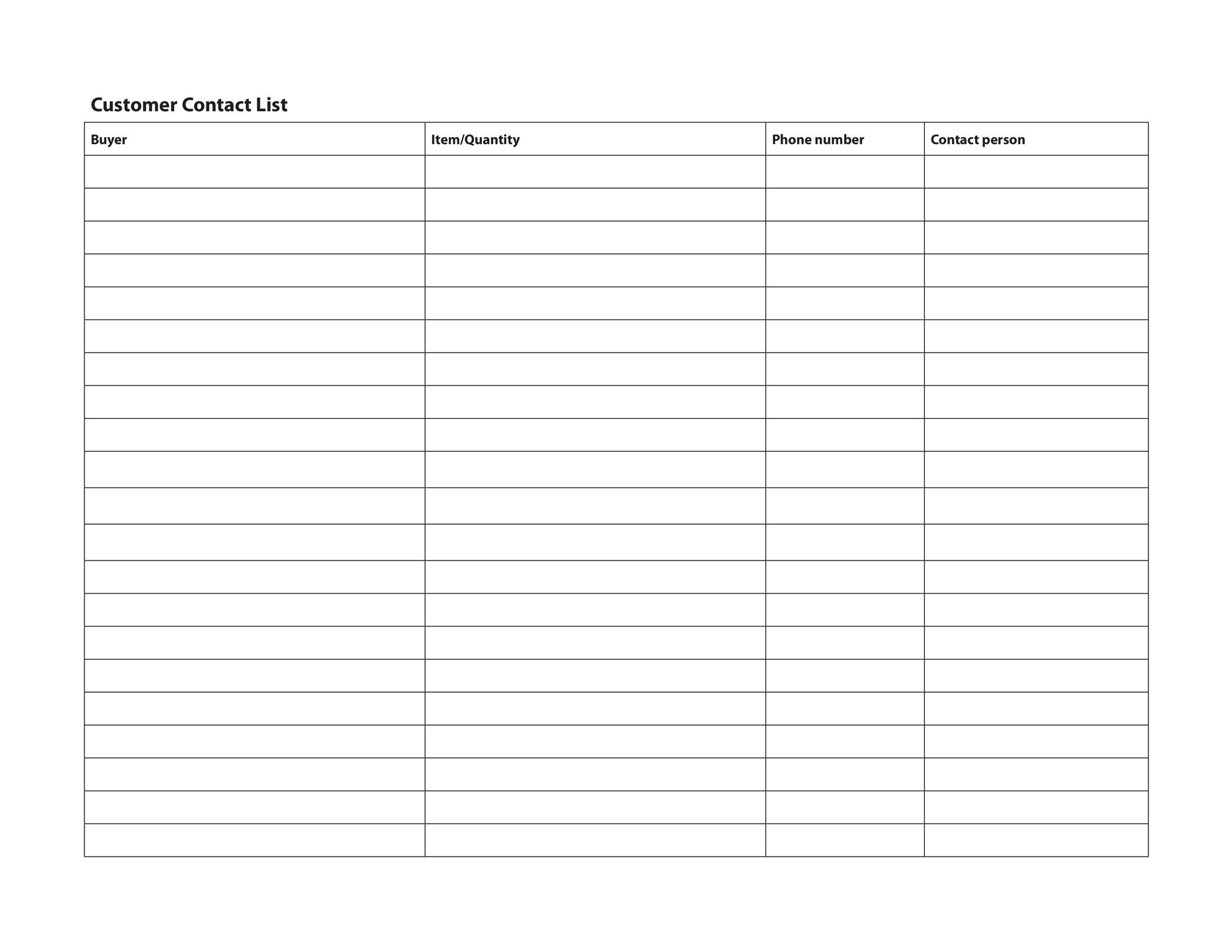 40 Phone &amp; Email Contact List Templates [Word, Excel] ᐅ