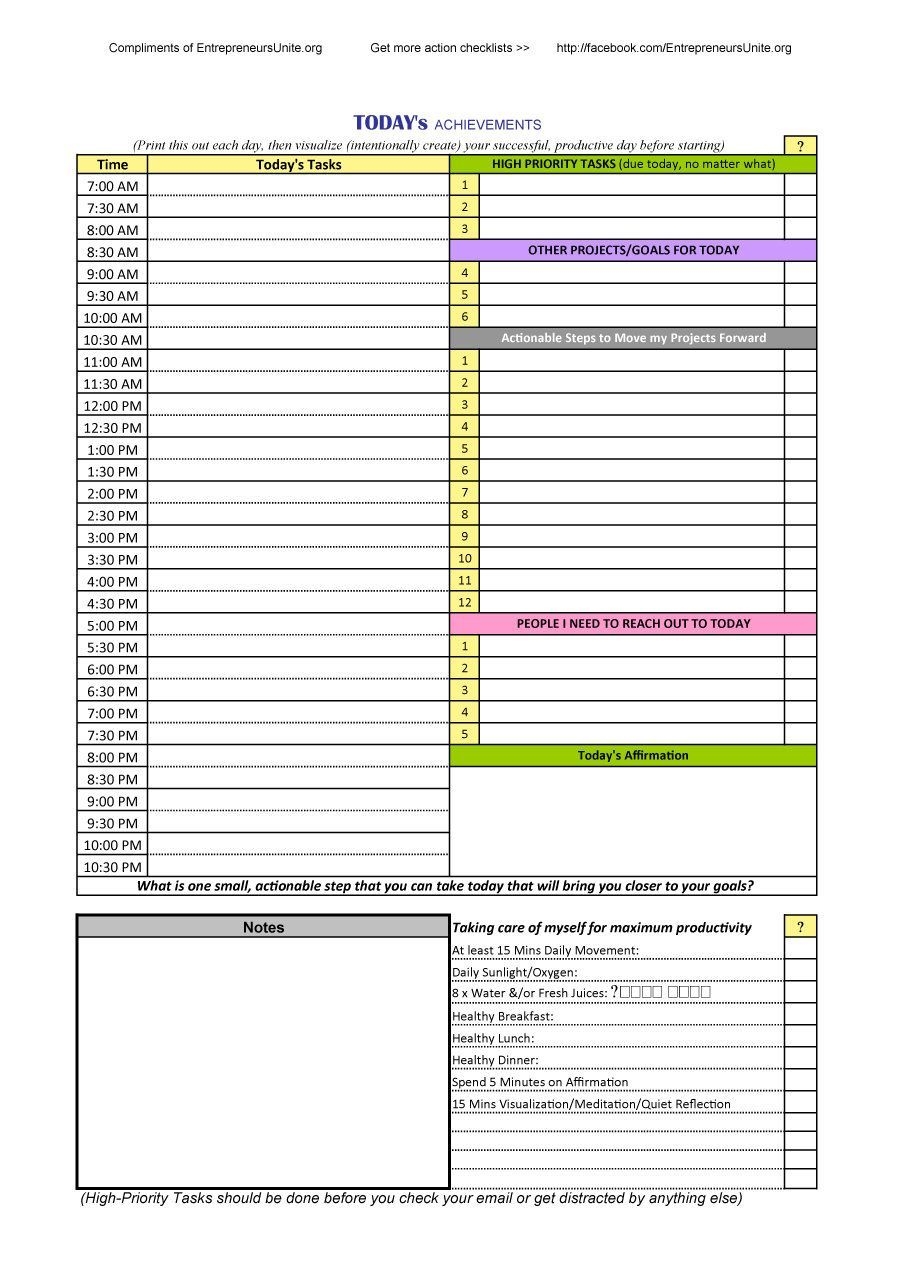 47 Printable Daily Planner Templates (Free In Word/excel/pdf