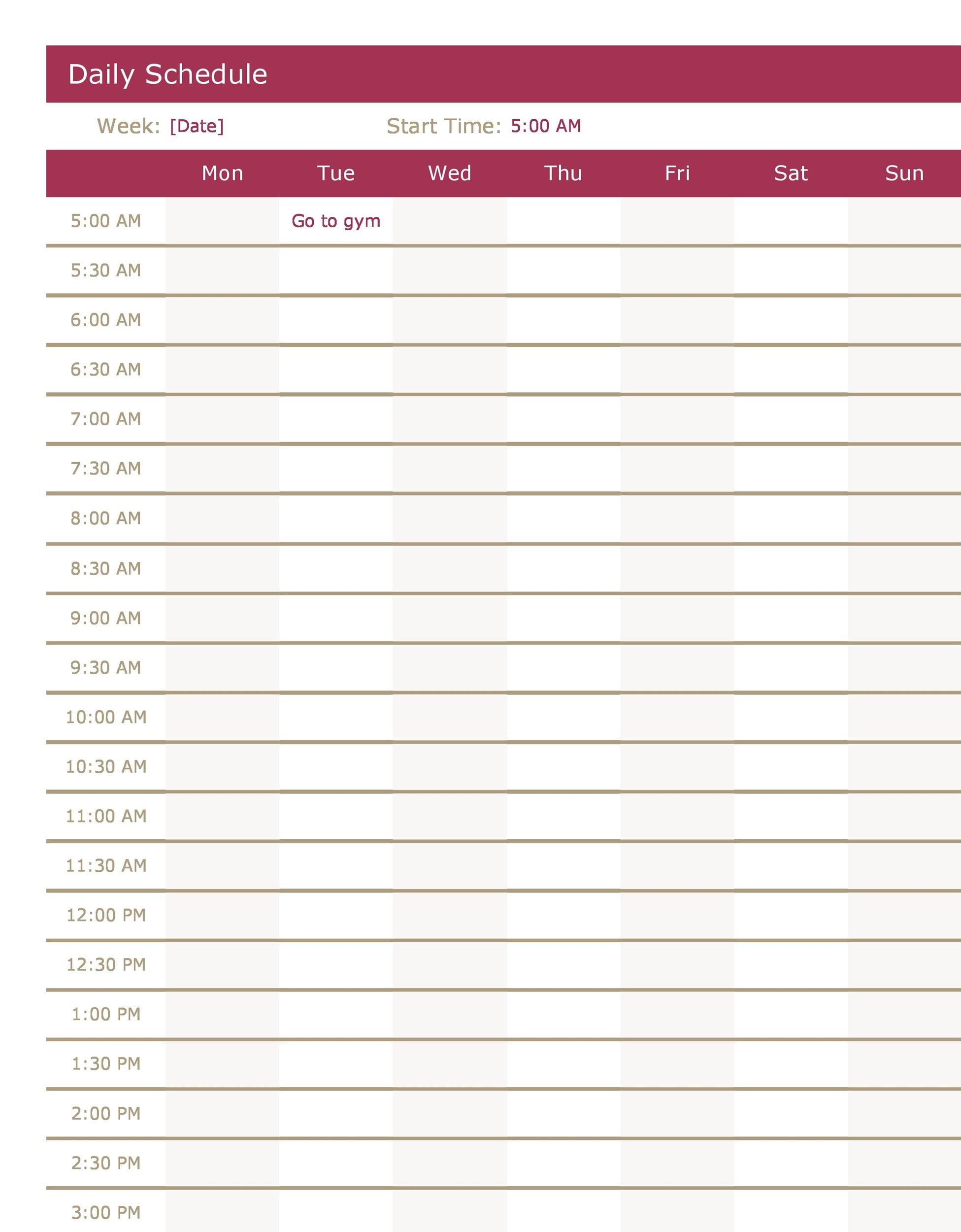 47 Printable Daily Planner Templates (Free In Word/excel/pdf)