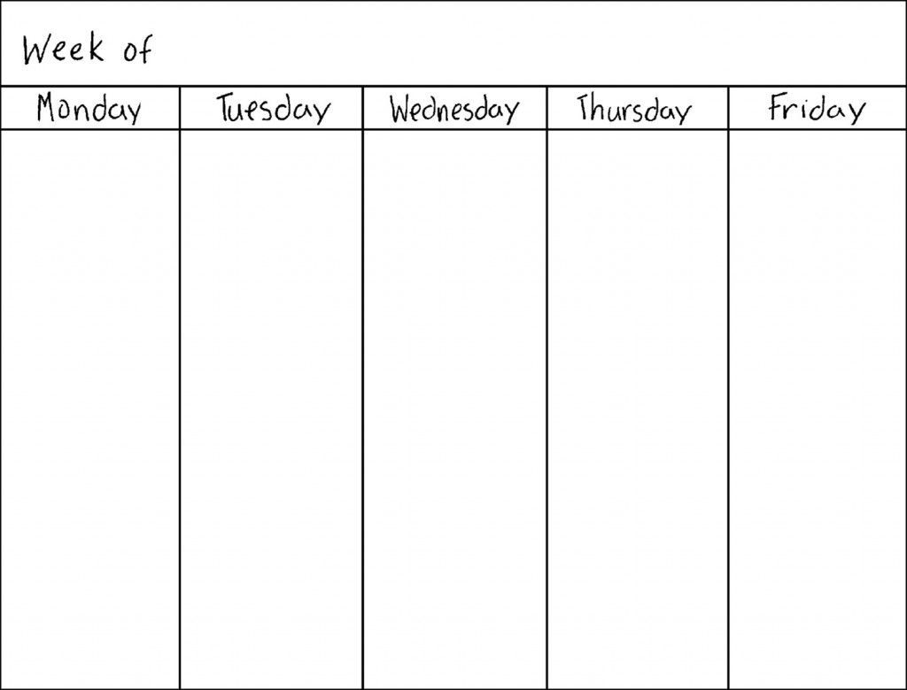 The 5 Day Monthly Calendar Template Word