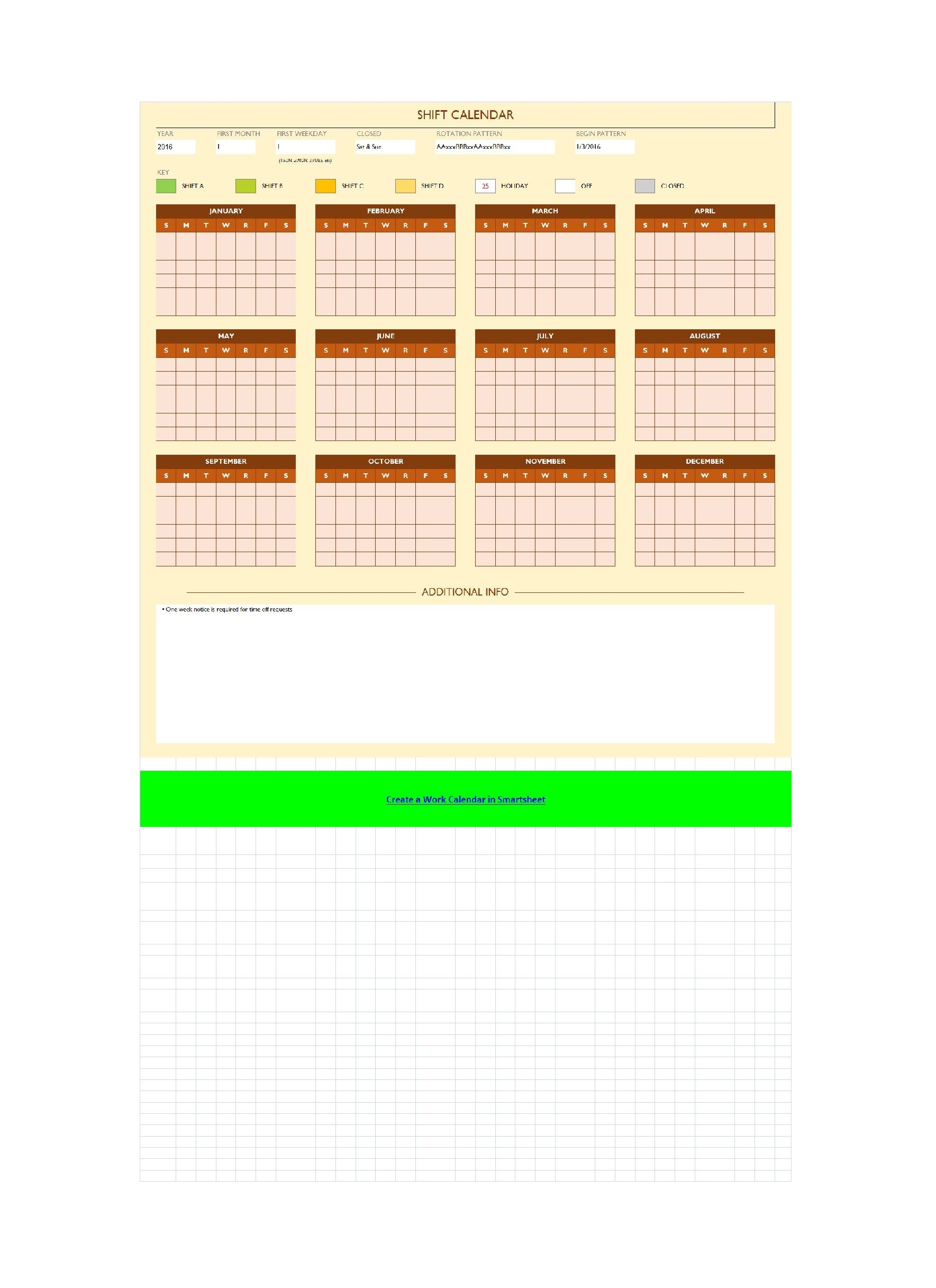 50 Free Rotating Schedule Templates For Your Company