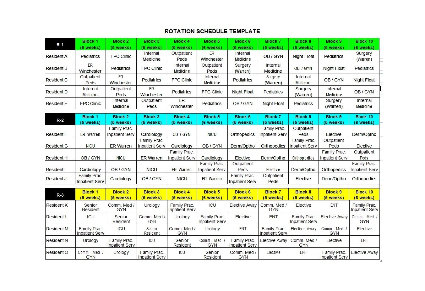 The Excel On Call Rotation Calendar