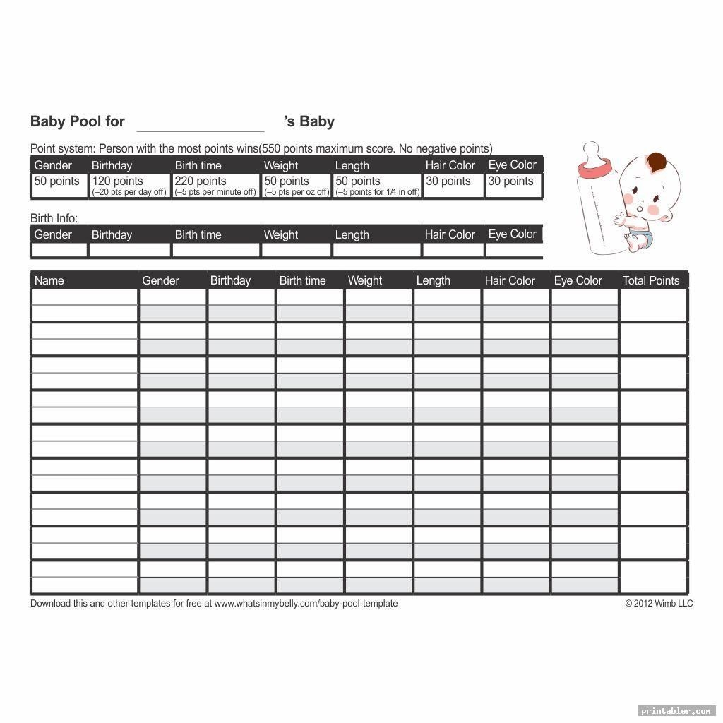 5E8 Baby Birth Pool Template | Wiring Resources