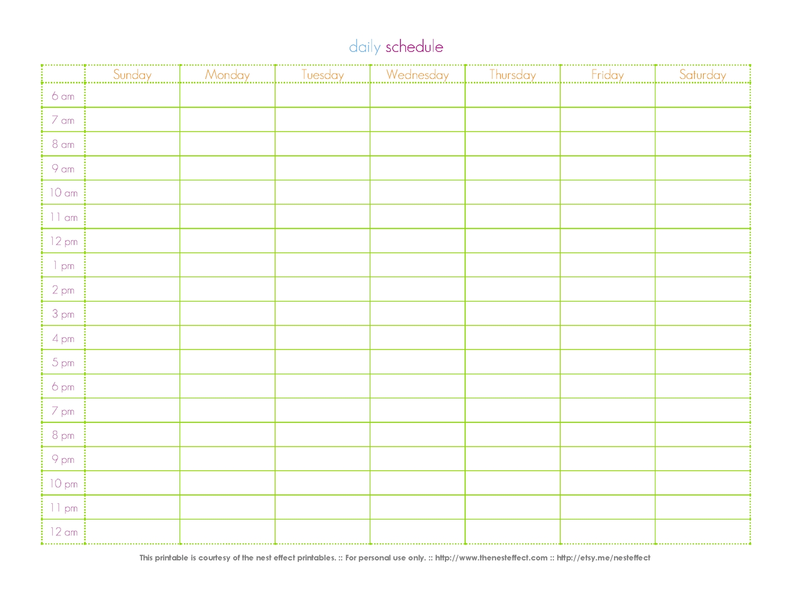 6 Best Images Of Printable Daily Schedule By Hour - Free