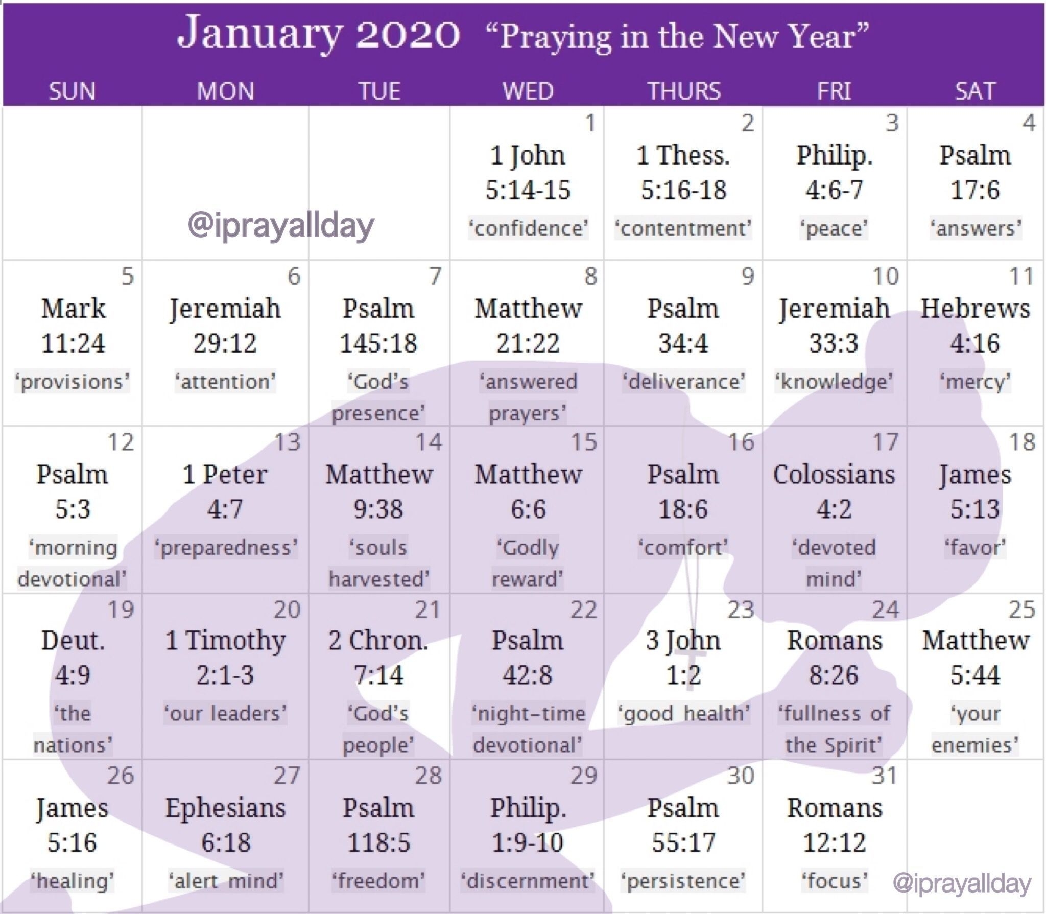 Free Daily Scripure Prayer Calendar Get Your Calendar Printable